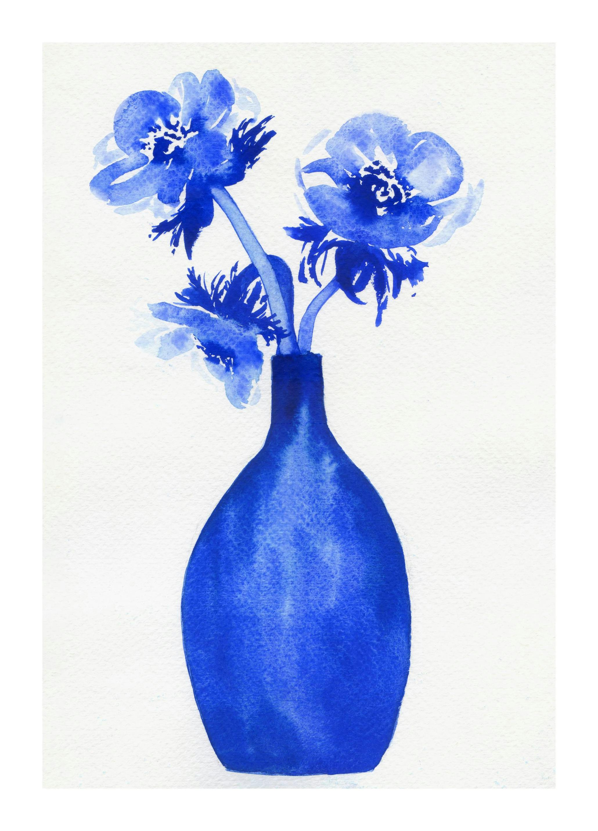 Three Blue Flowers Poster (50x70 cm)-Poster