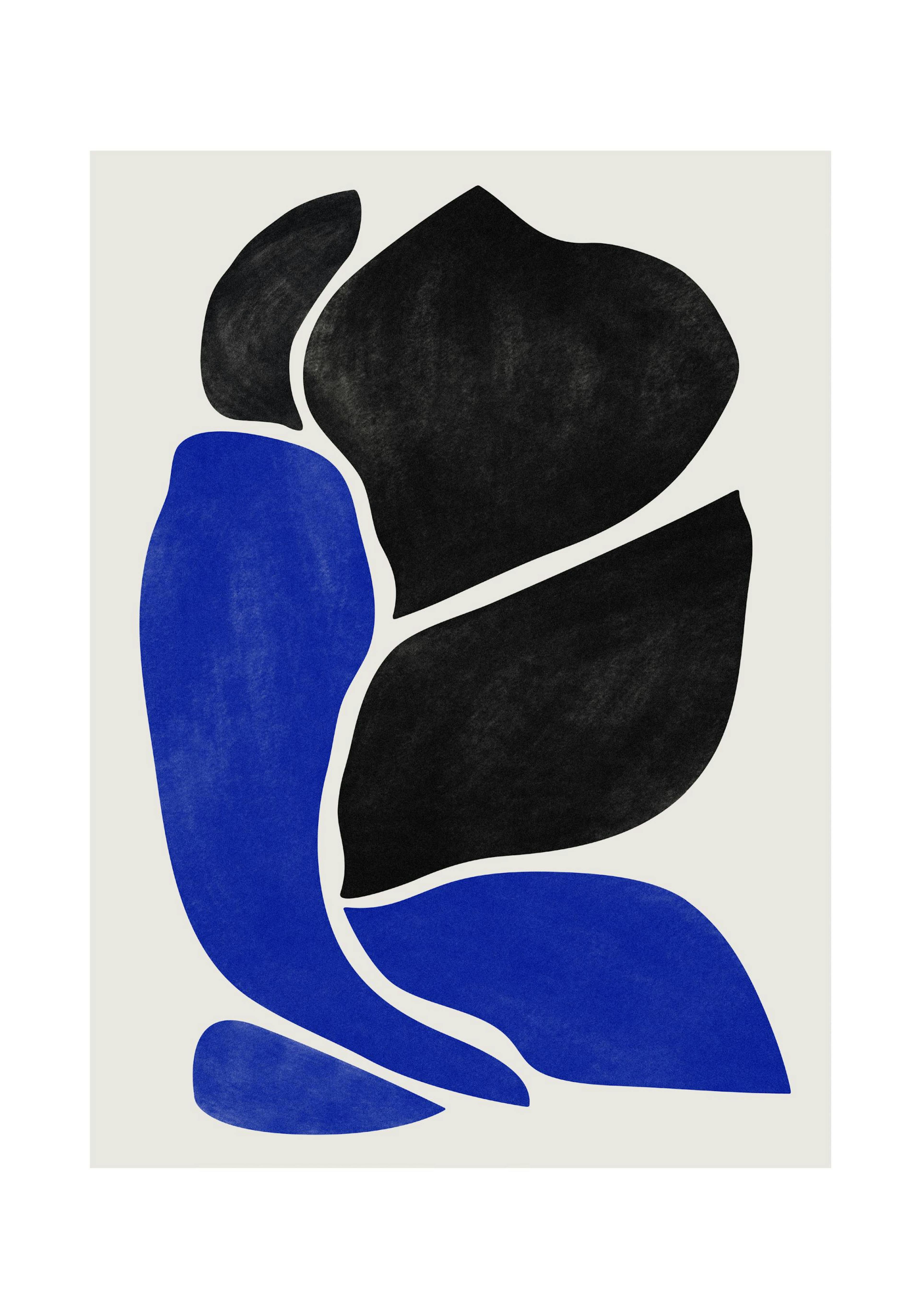 Black and Blue Shapes Print 0