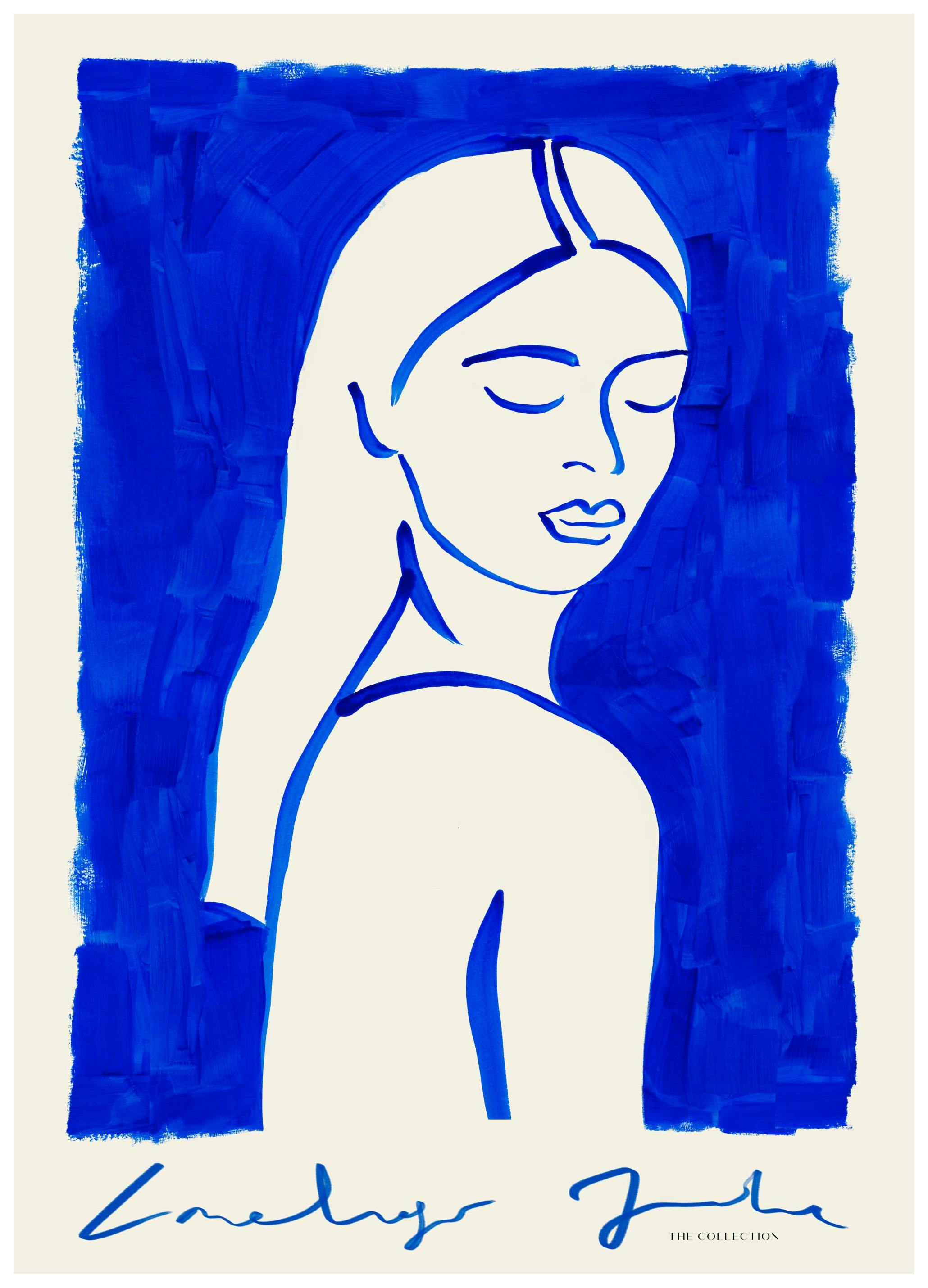 Blue Portrait No1 Poster (50x70 cm) - Poster