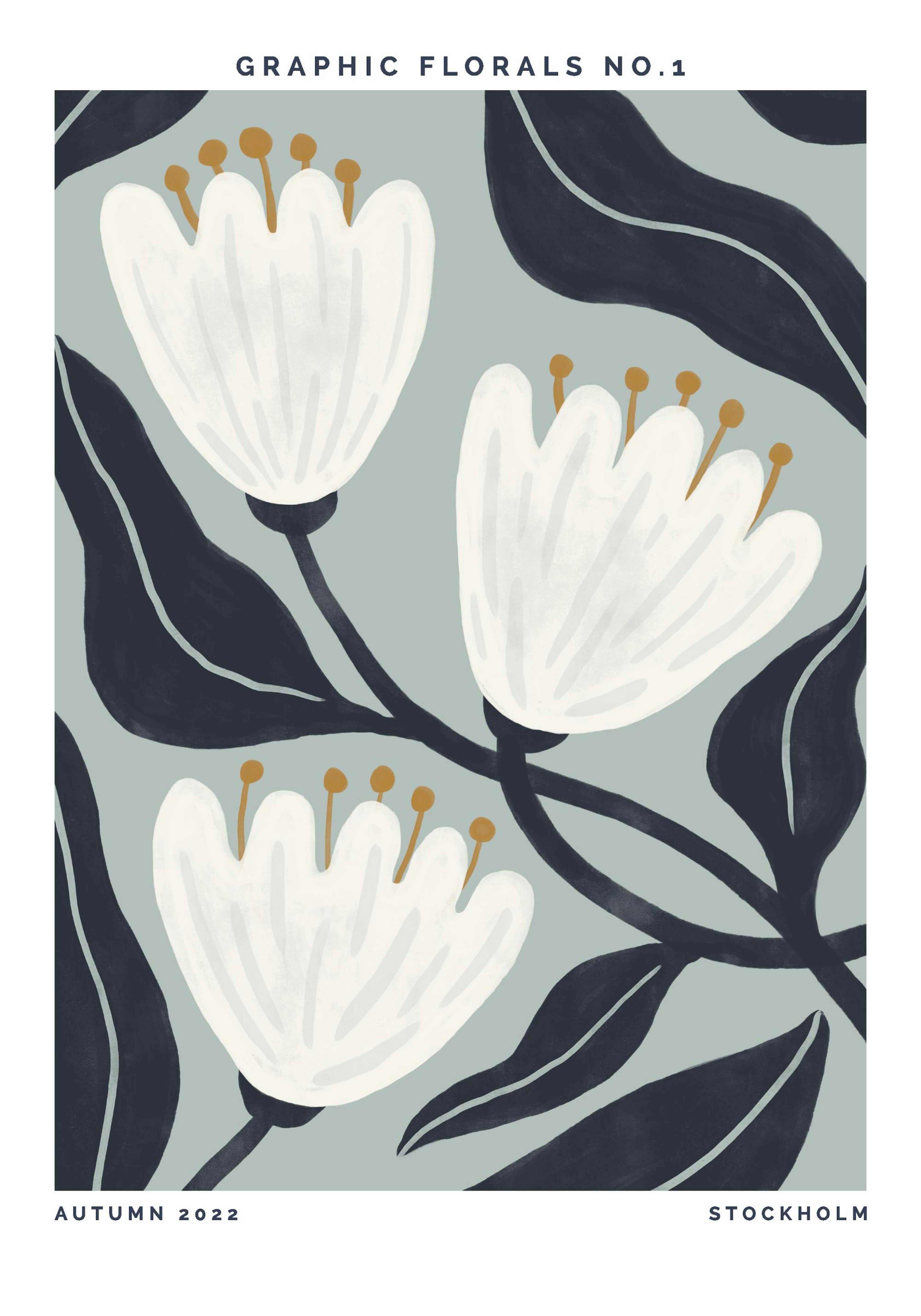 Graphic Florals No1 Print