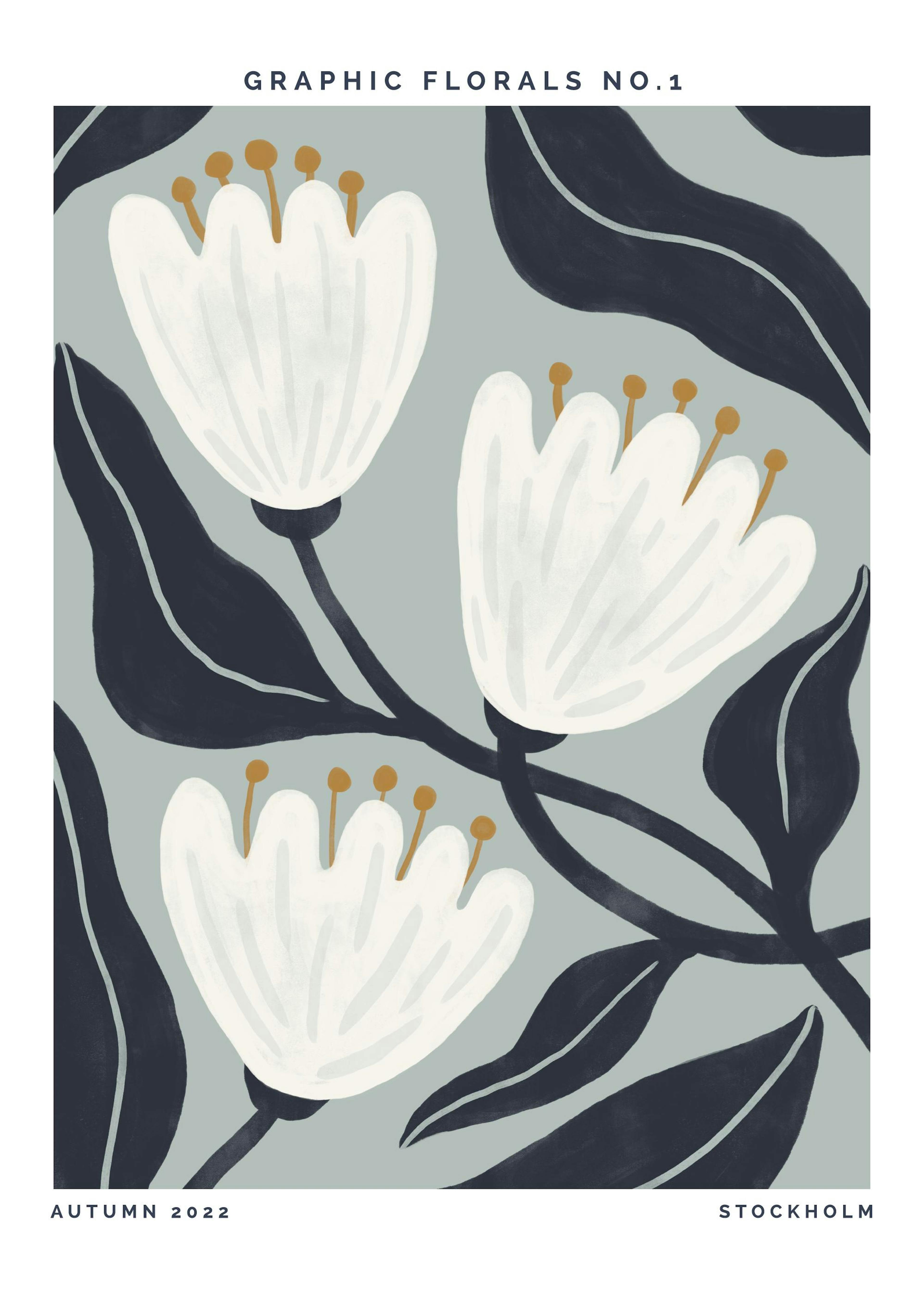 Graphic Florals No1 Poster 0