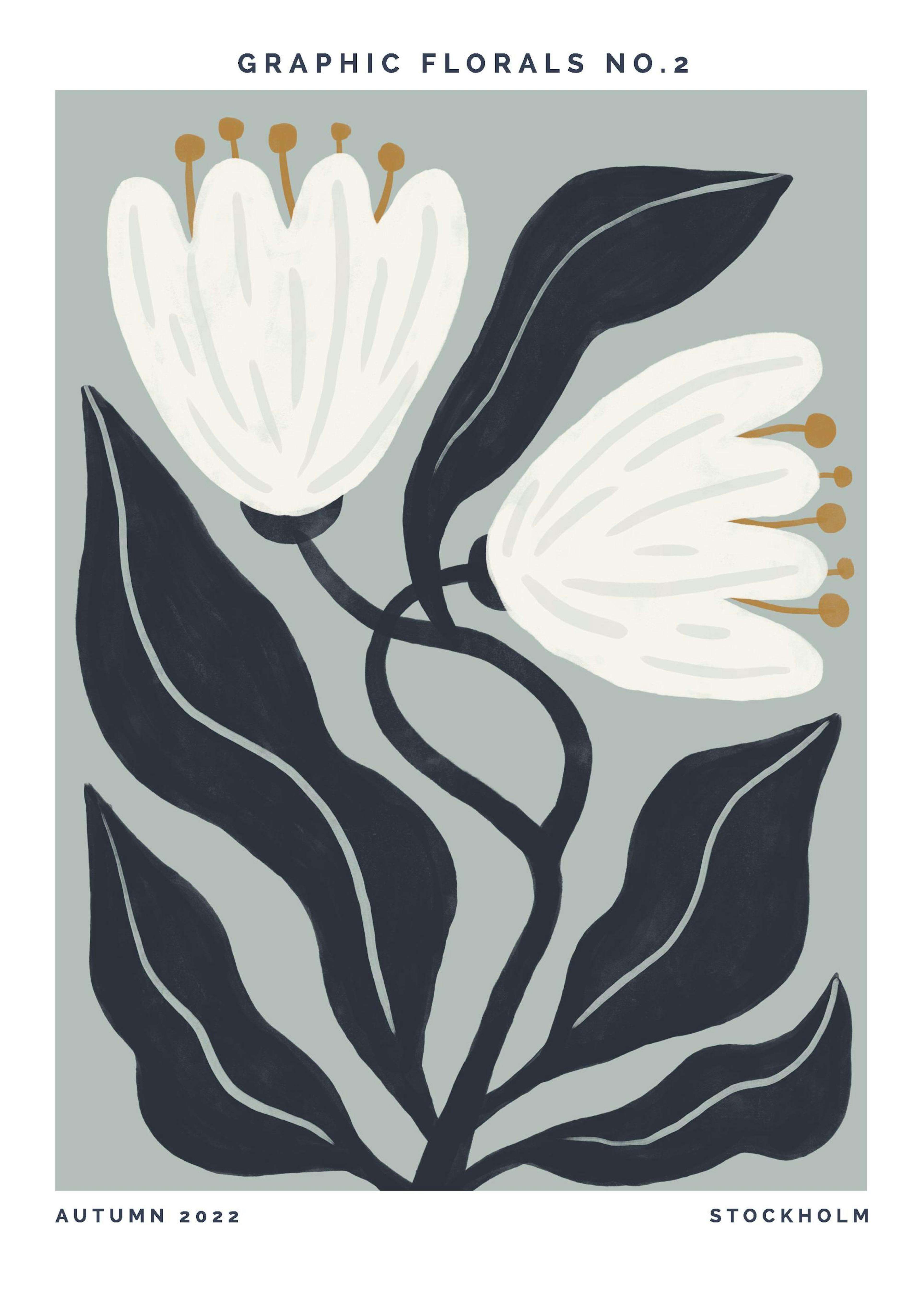 Graphic Florals No2 Print