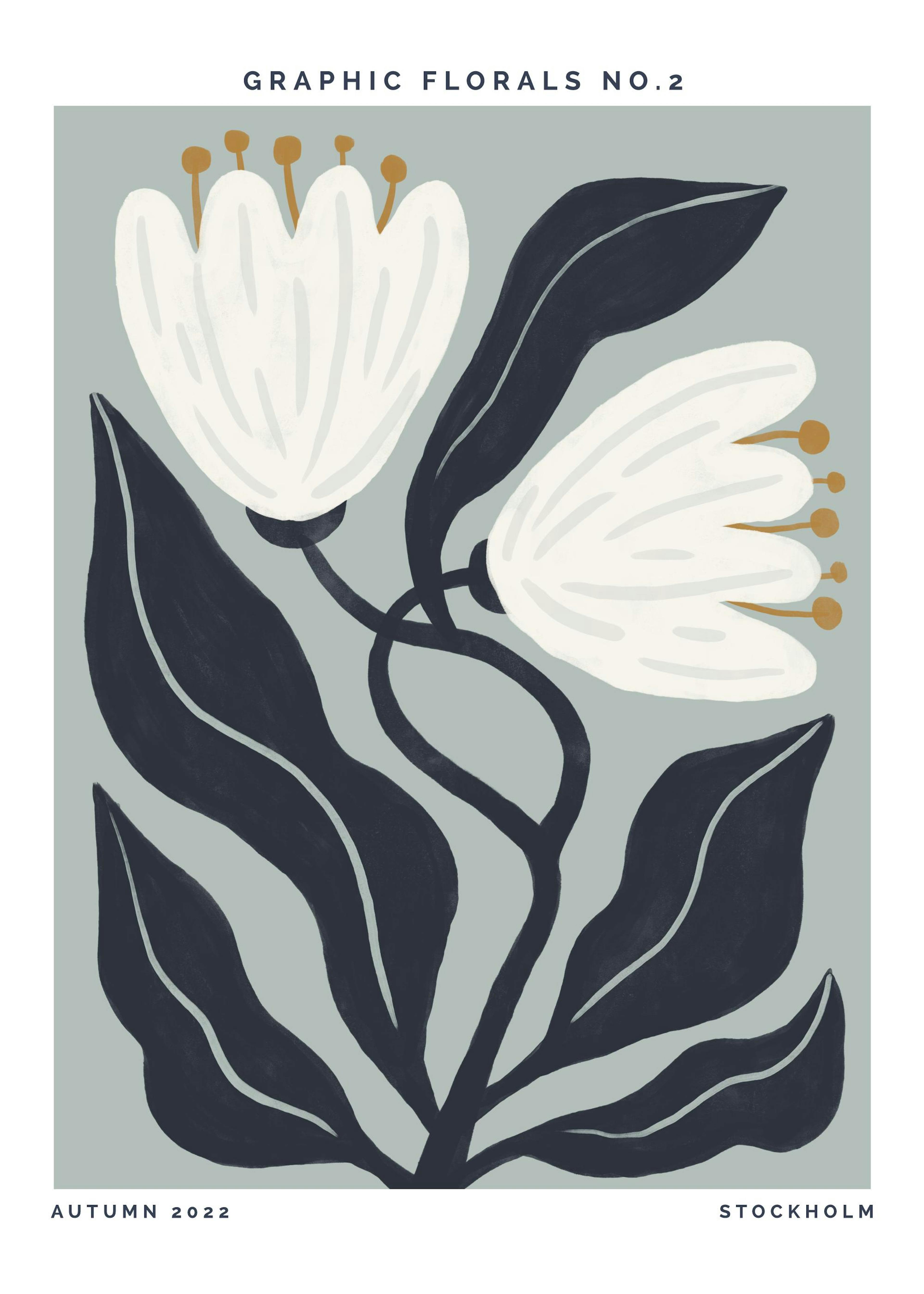 Graphic Florals No2 Poster 0