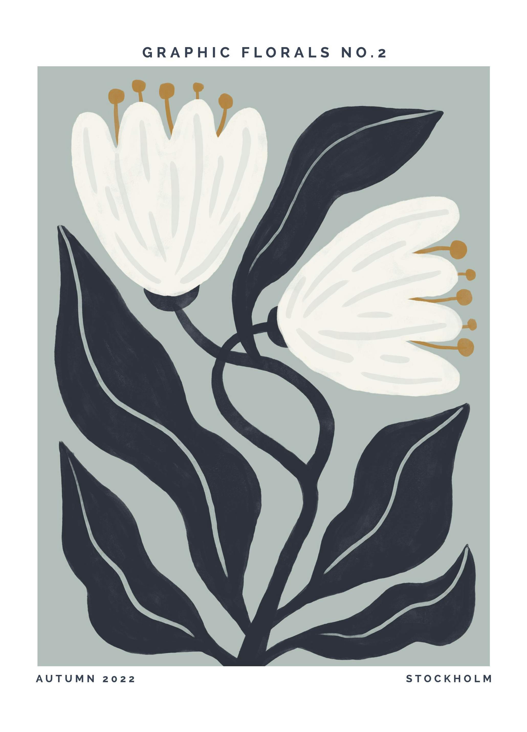 Graphic Florals No2 Print (21x30 cm)
