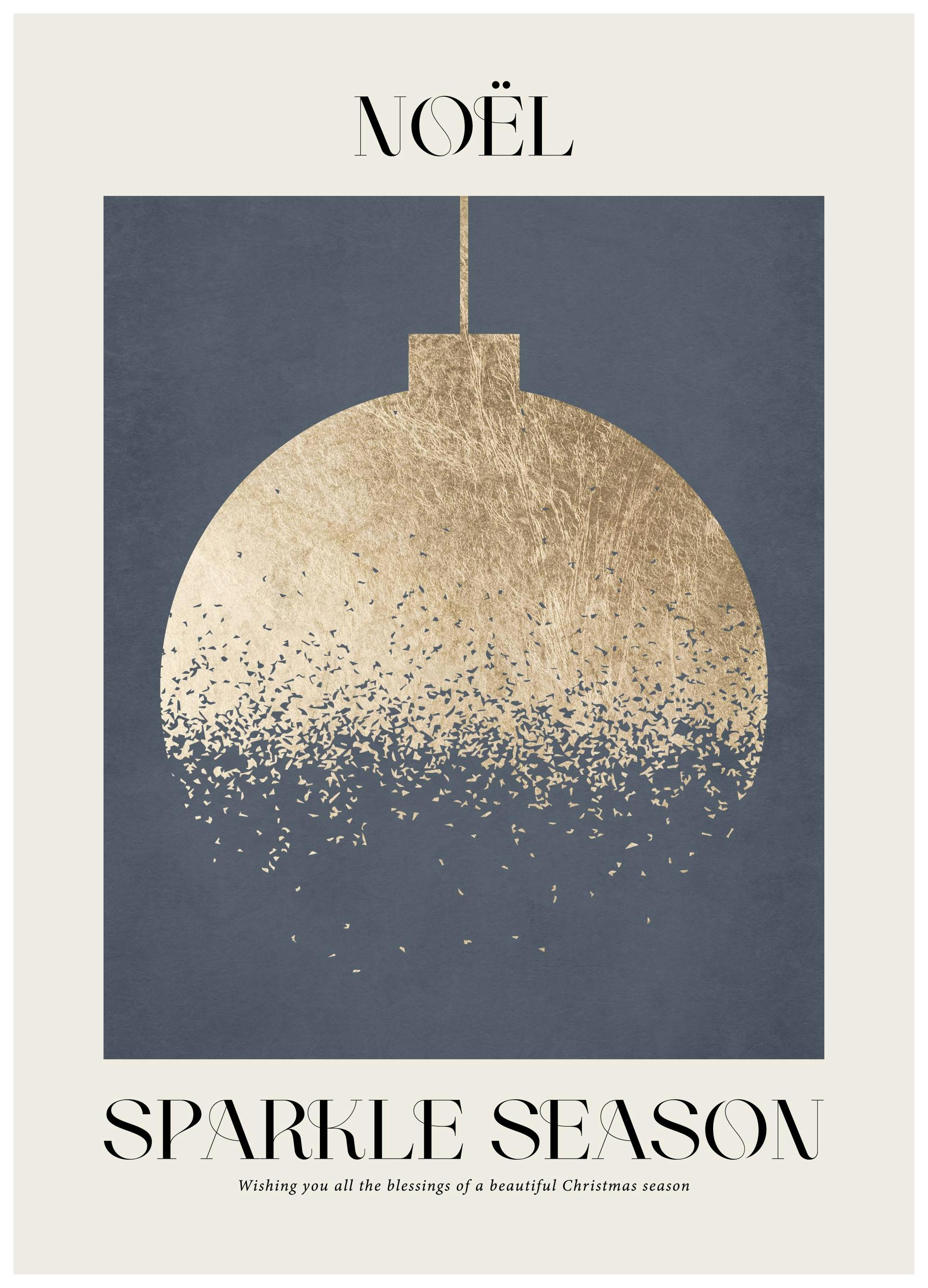 Graphic Golden Bauble Print (13x18 cm)