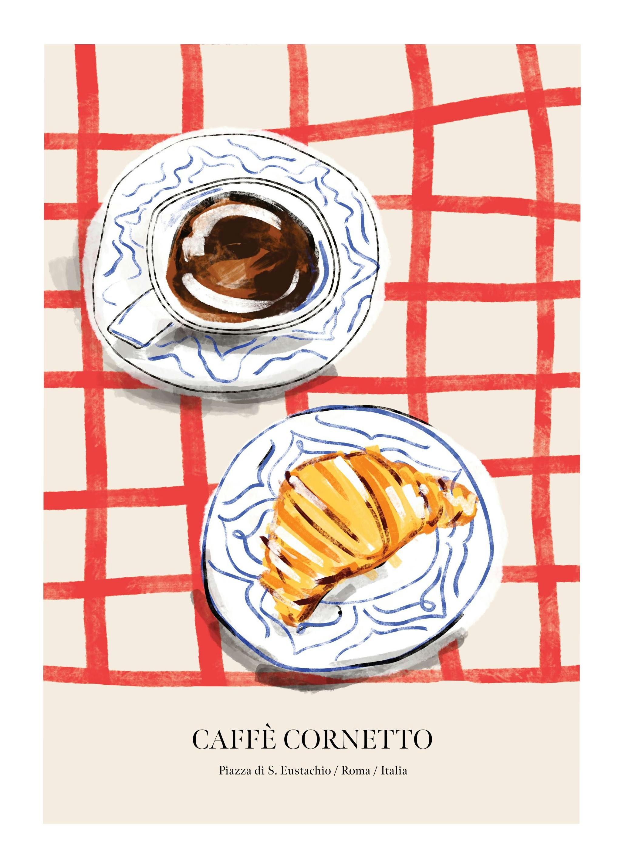 Caffè Cornetto Poster (50x70 cm)-Posters