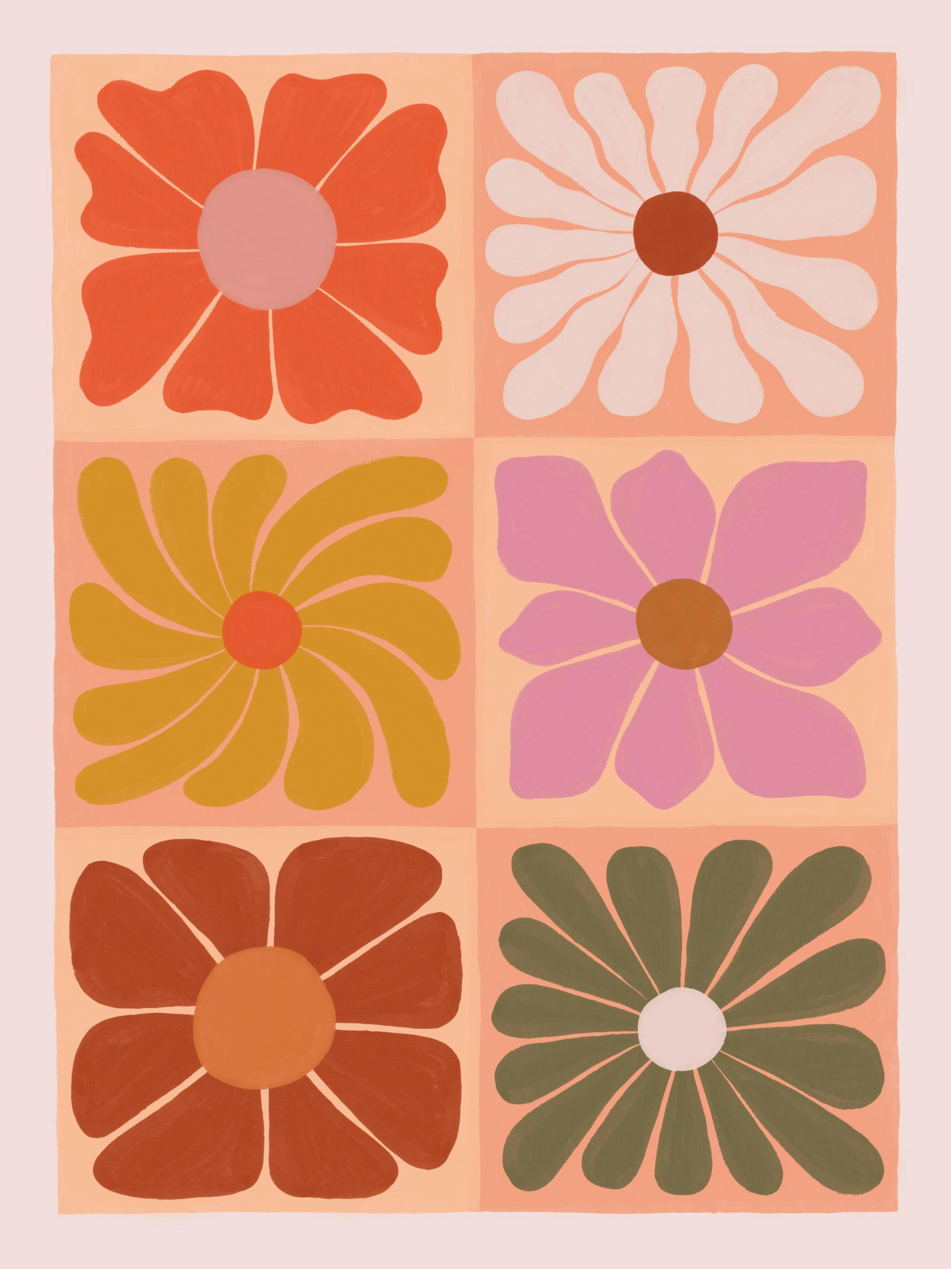 Flower Grid Print Print 0