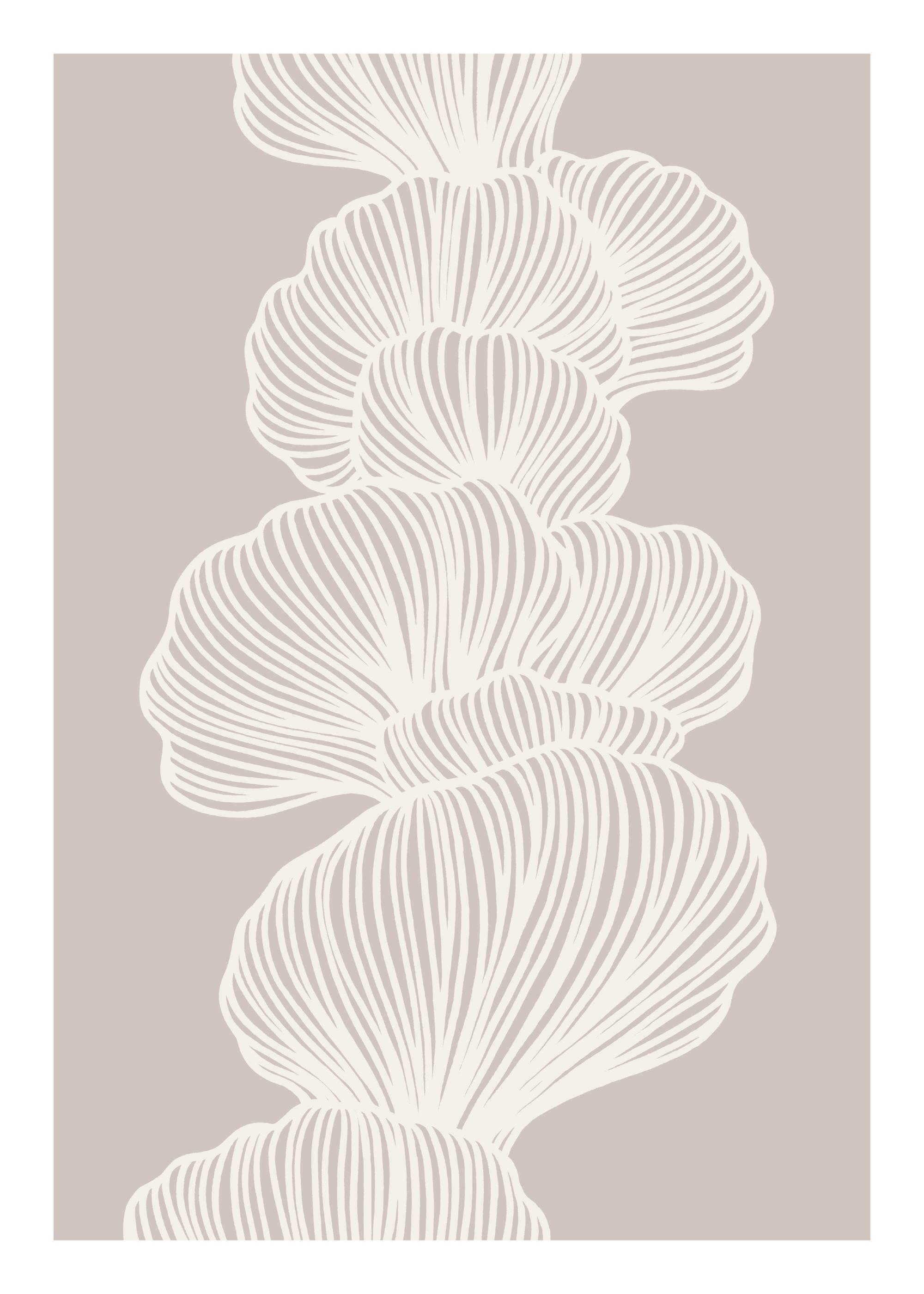 Sprouting Lines Print – Minimal Line Art Poster in Beige | desenio.co.uk