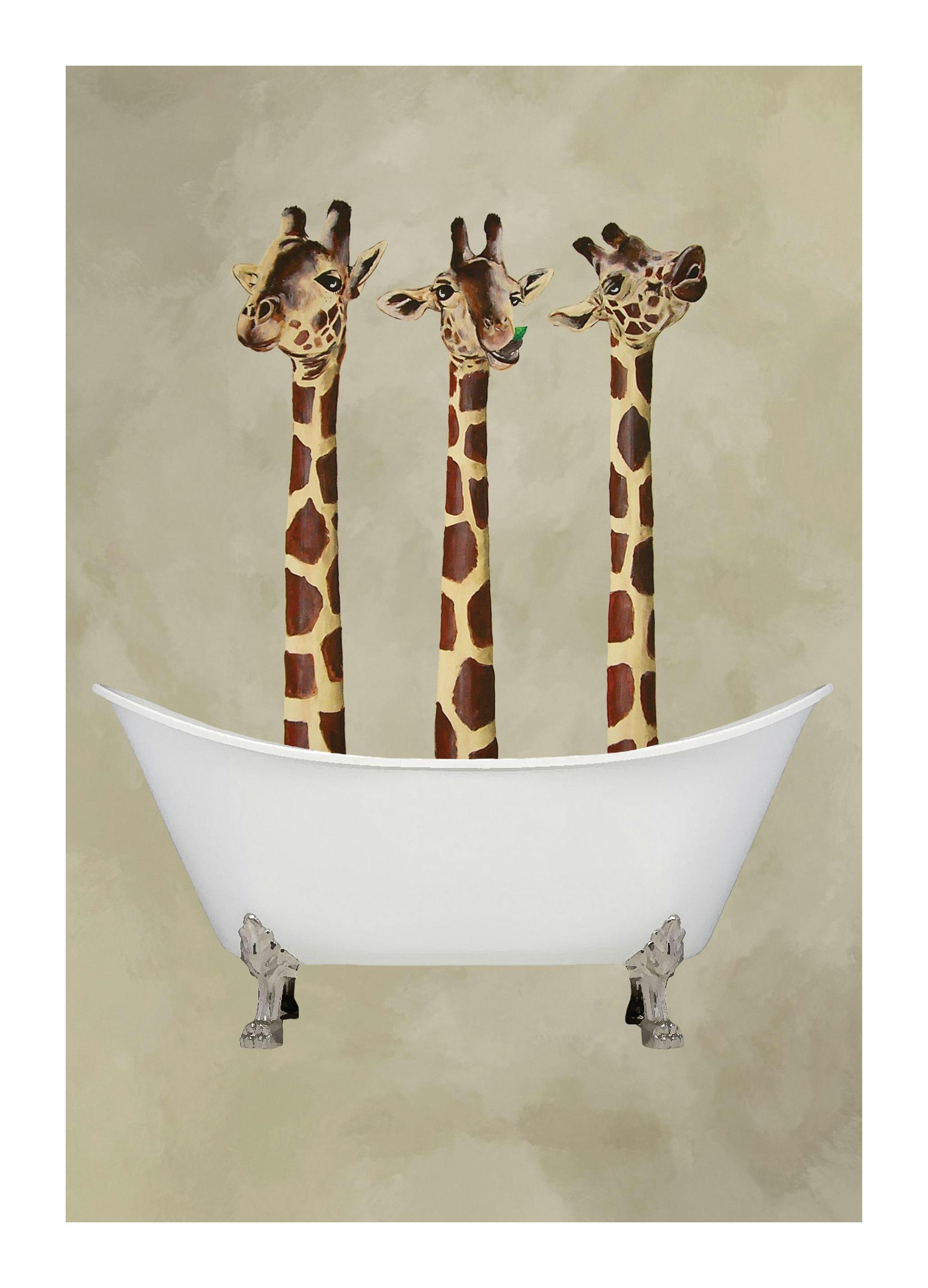 Coco De Paris - Giraffes in Bathtub Affiche (30x40 cm)
