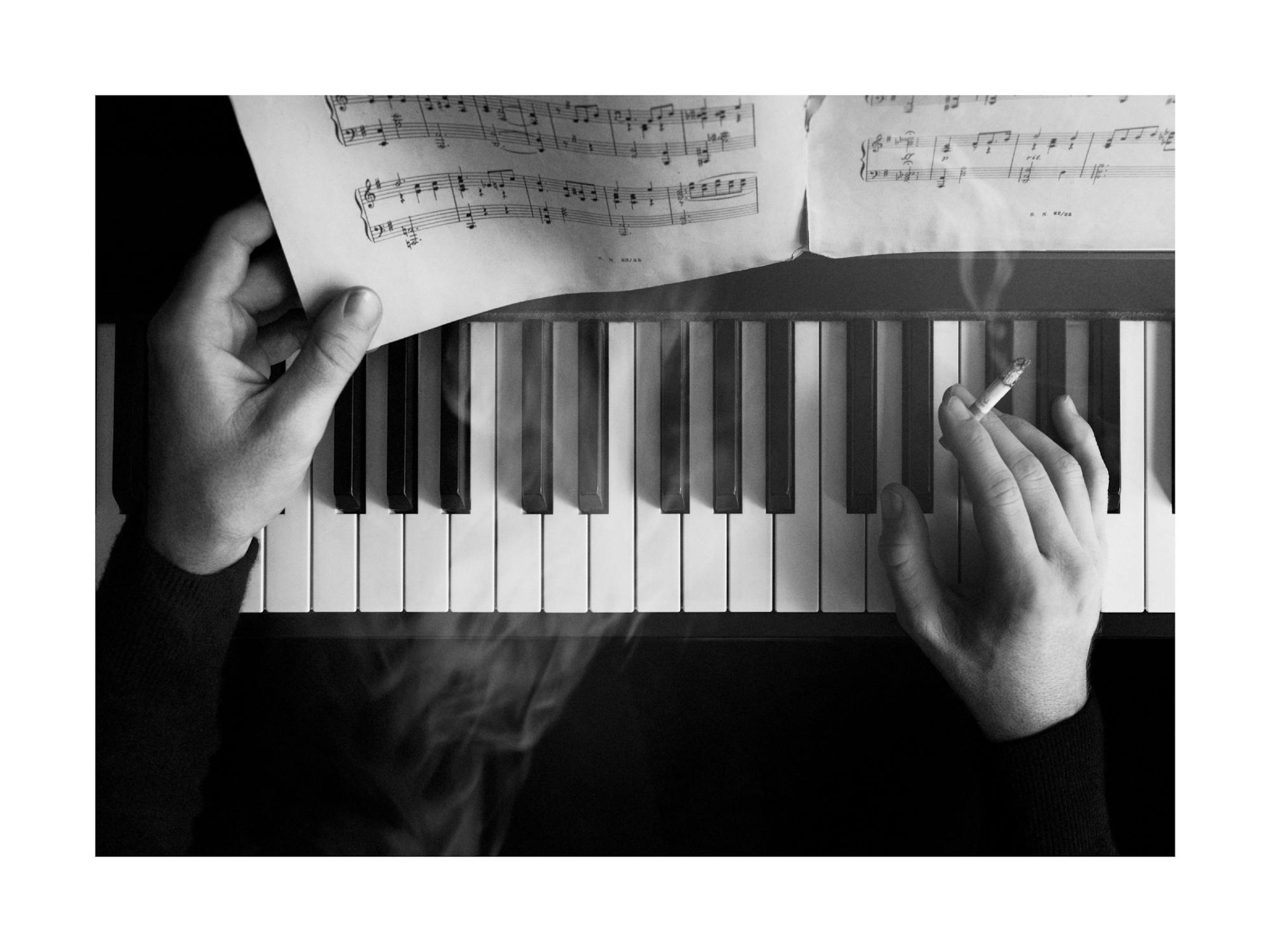 Smoking by the Piano Poster