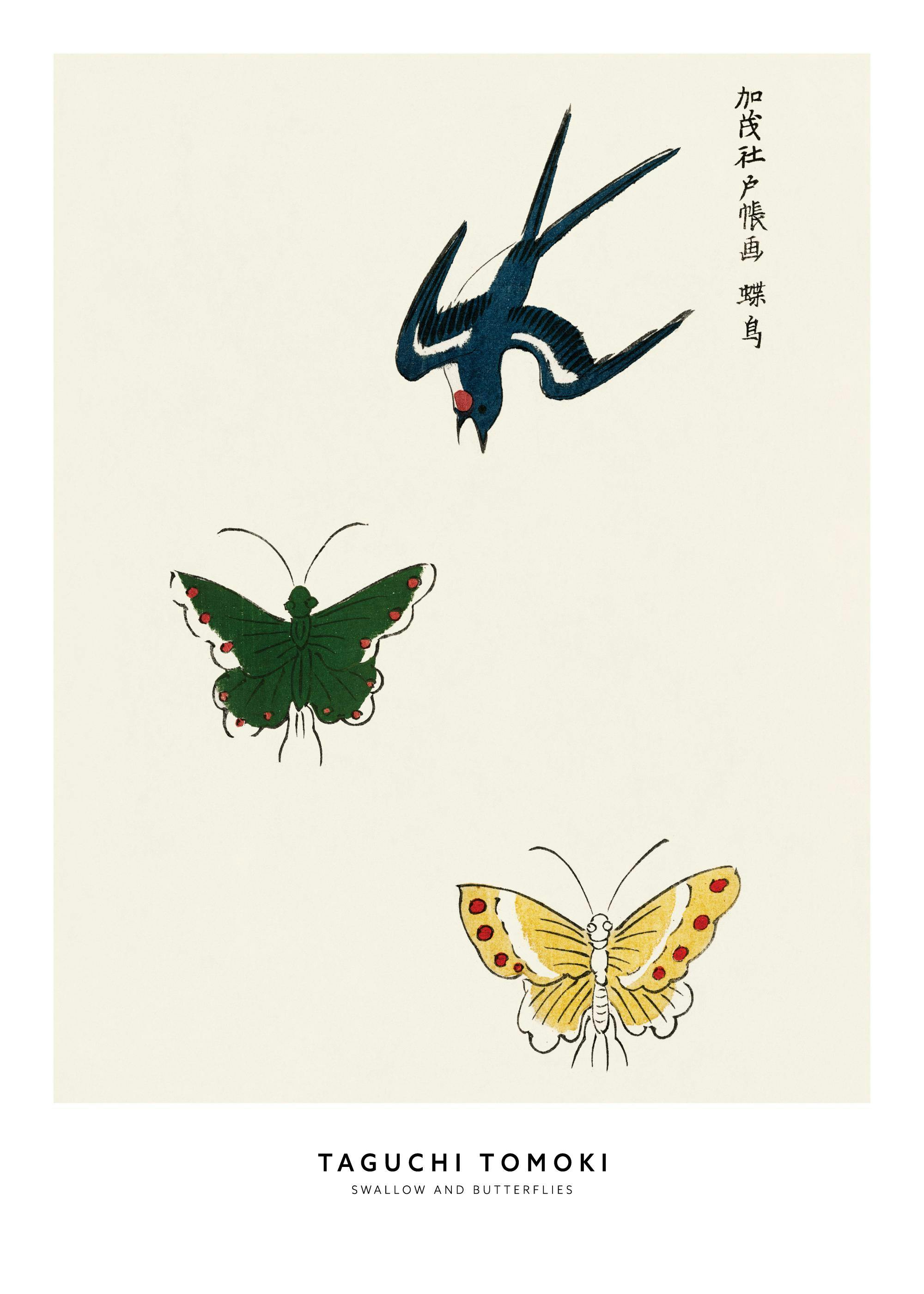 Taguchi Tomoki - Swallow and Butterflies Print 0