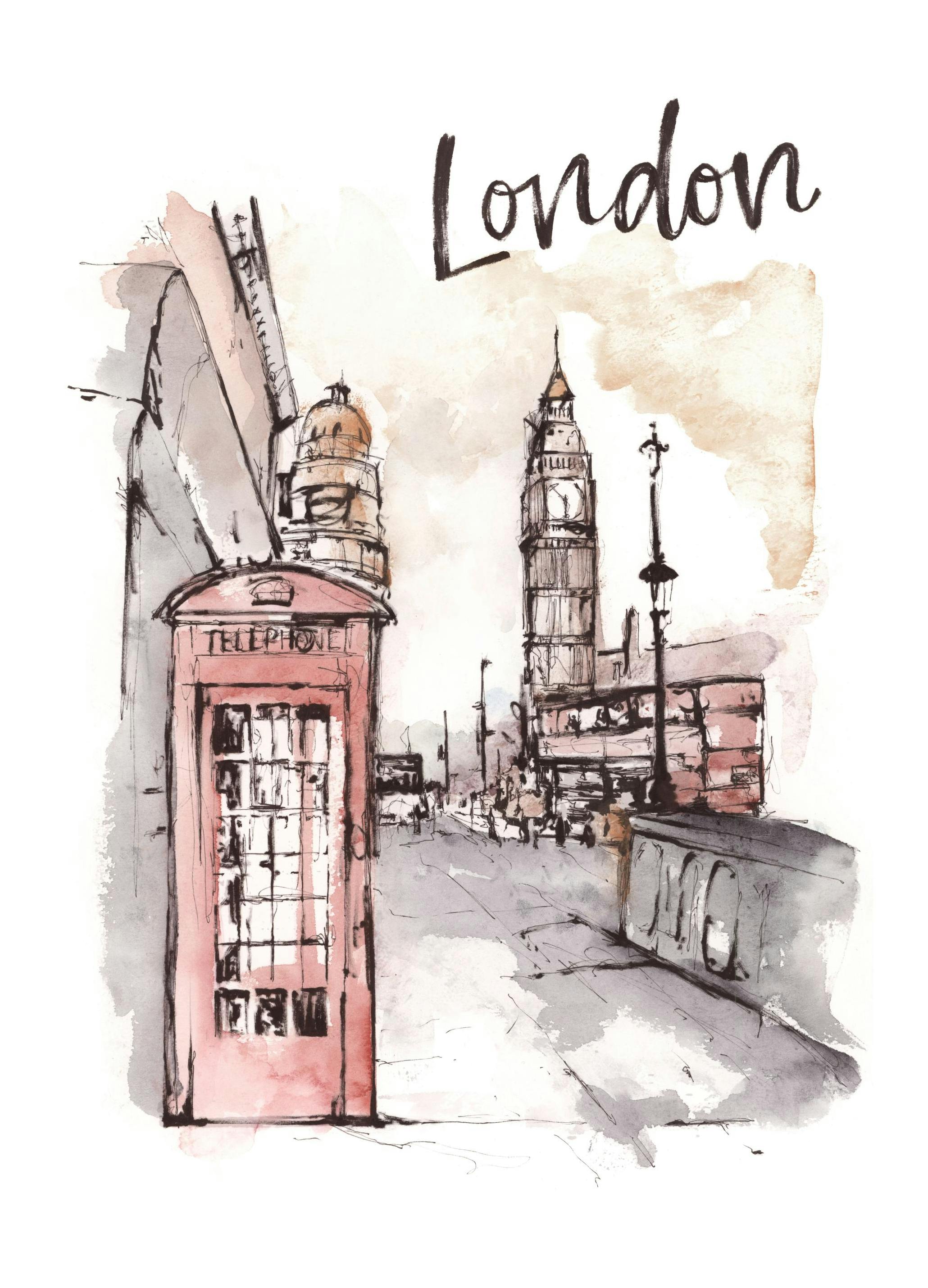 Painted London Print (30x40 cm)
