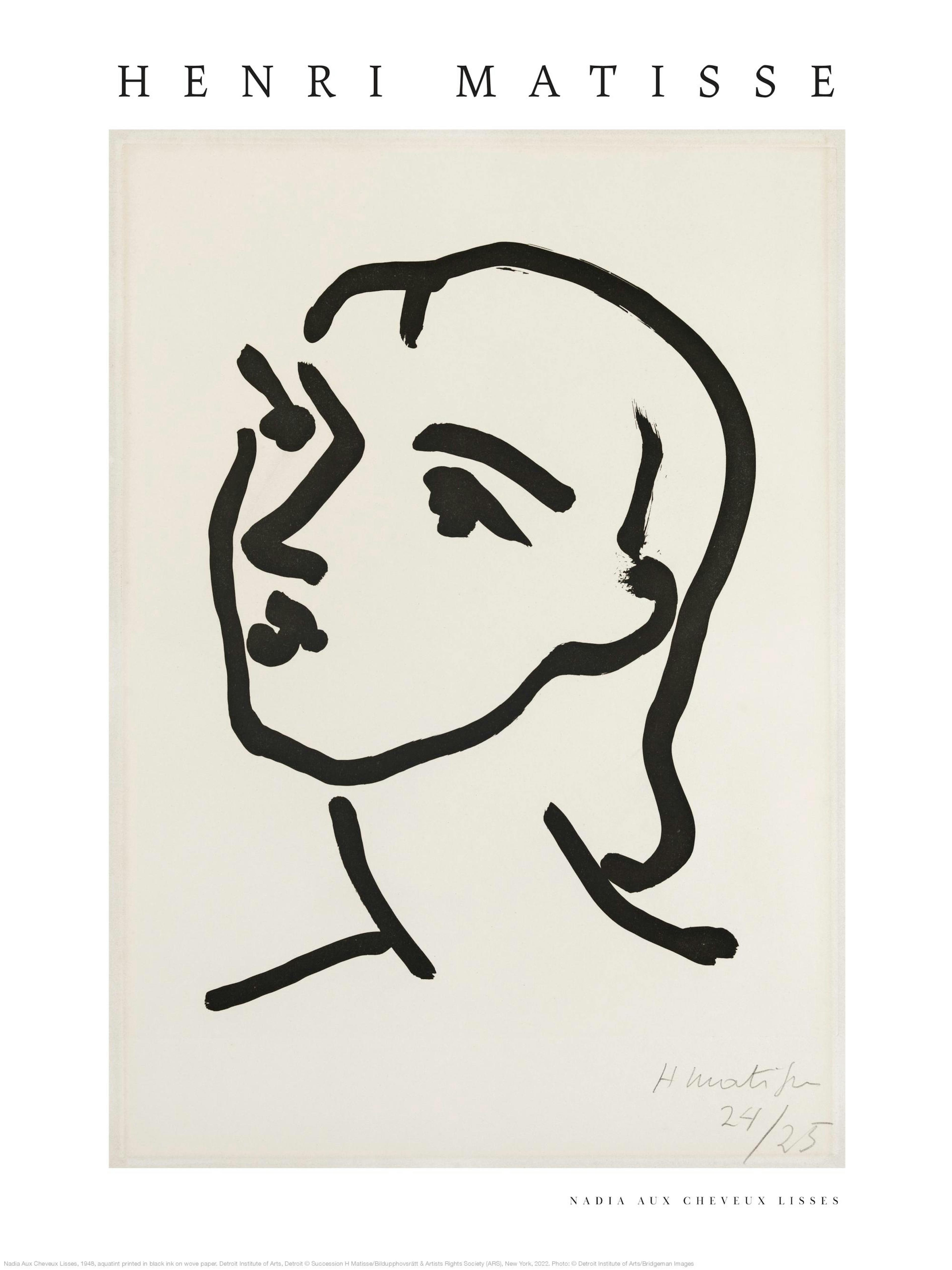 Matisse - Nadia Aux Cheveux Lisses Print