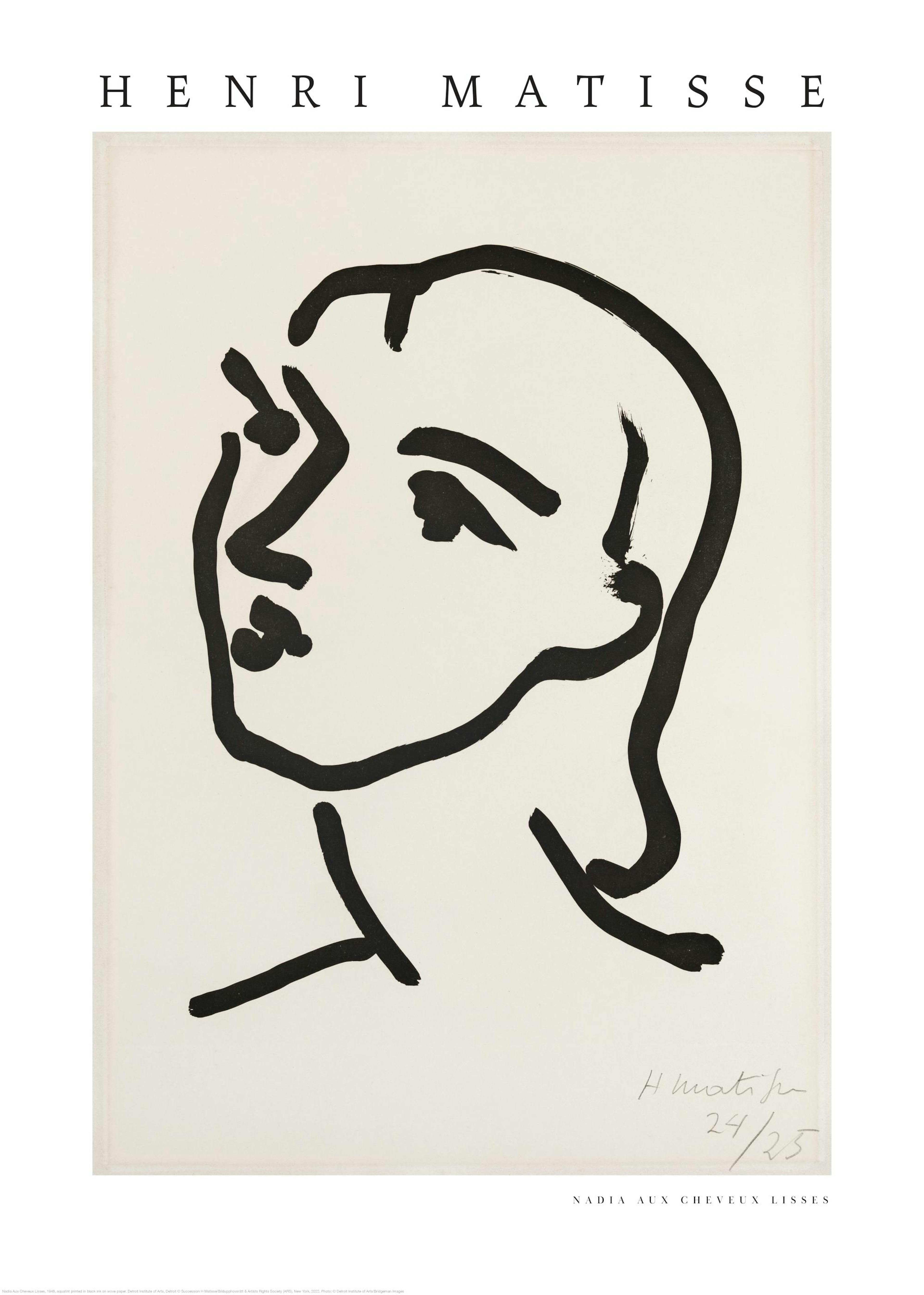Matisse - Nadia Aux Cheveux Lisses Affiche 0