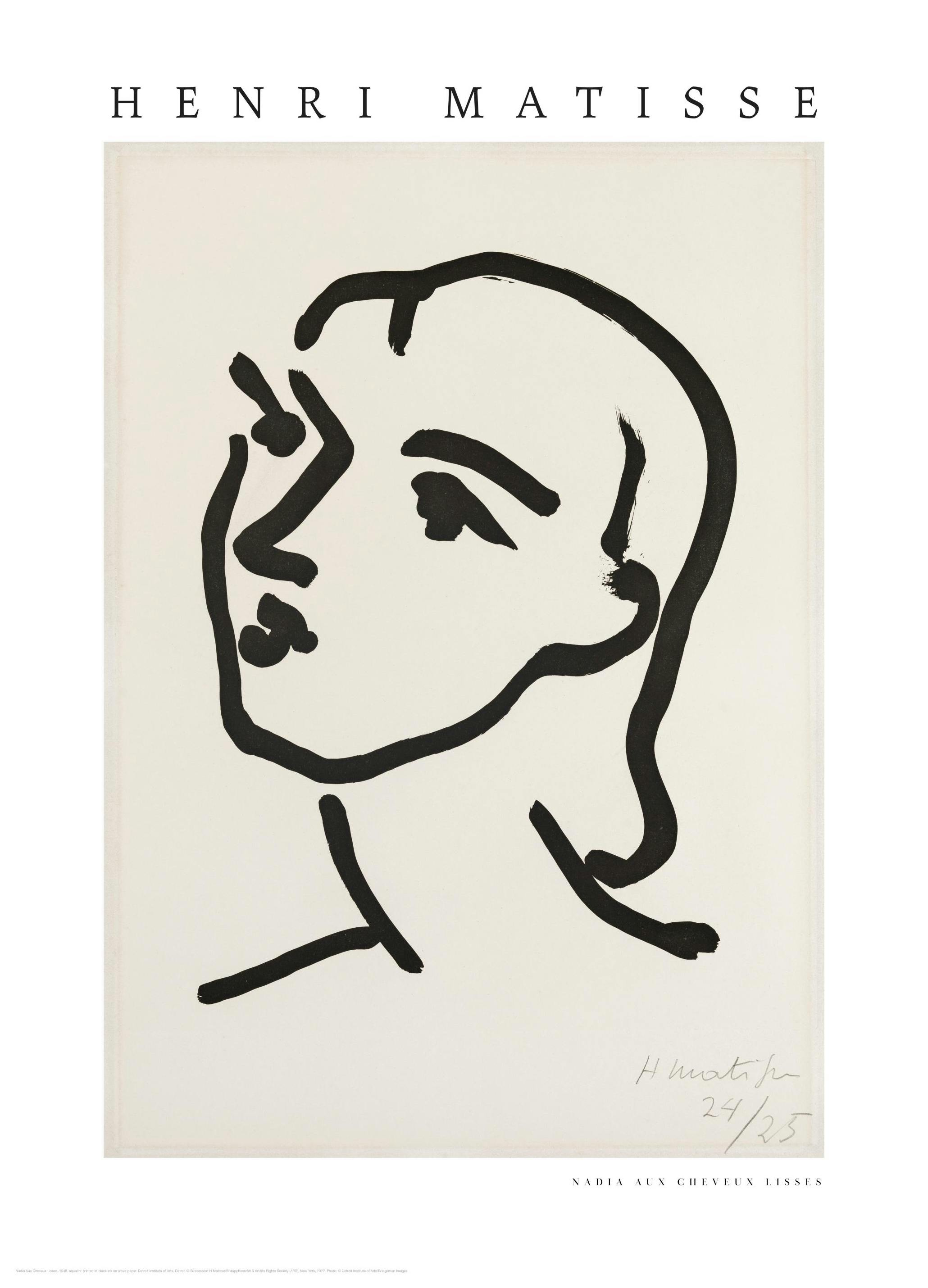 Matisse - Nadia Aux Cheveux Lisses Poster (30x40 cm)