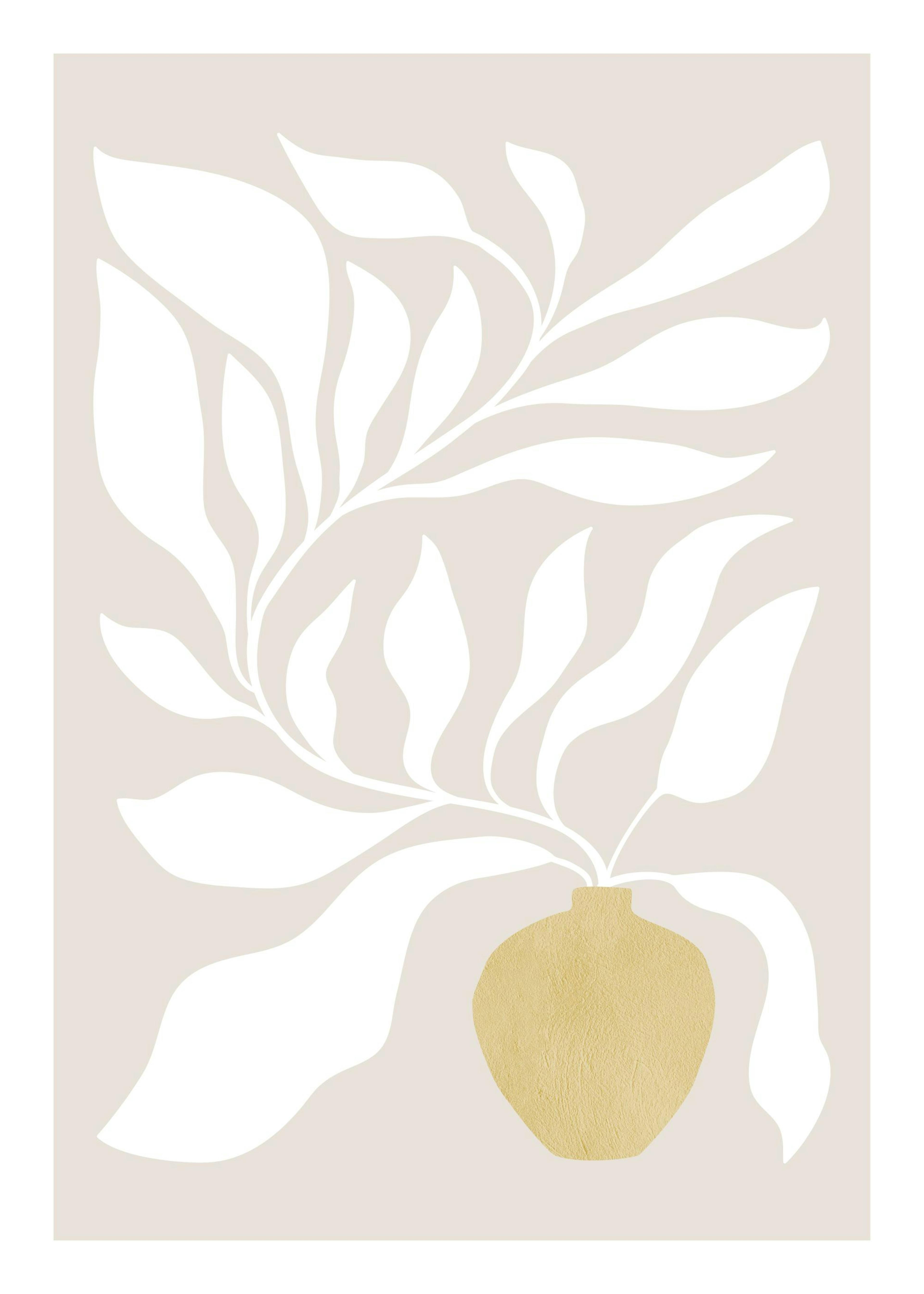 White Botanical Print 0