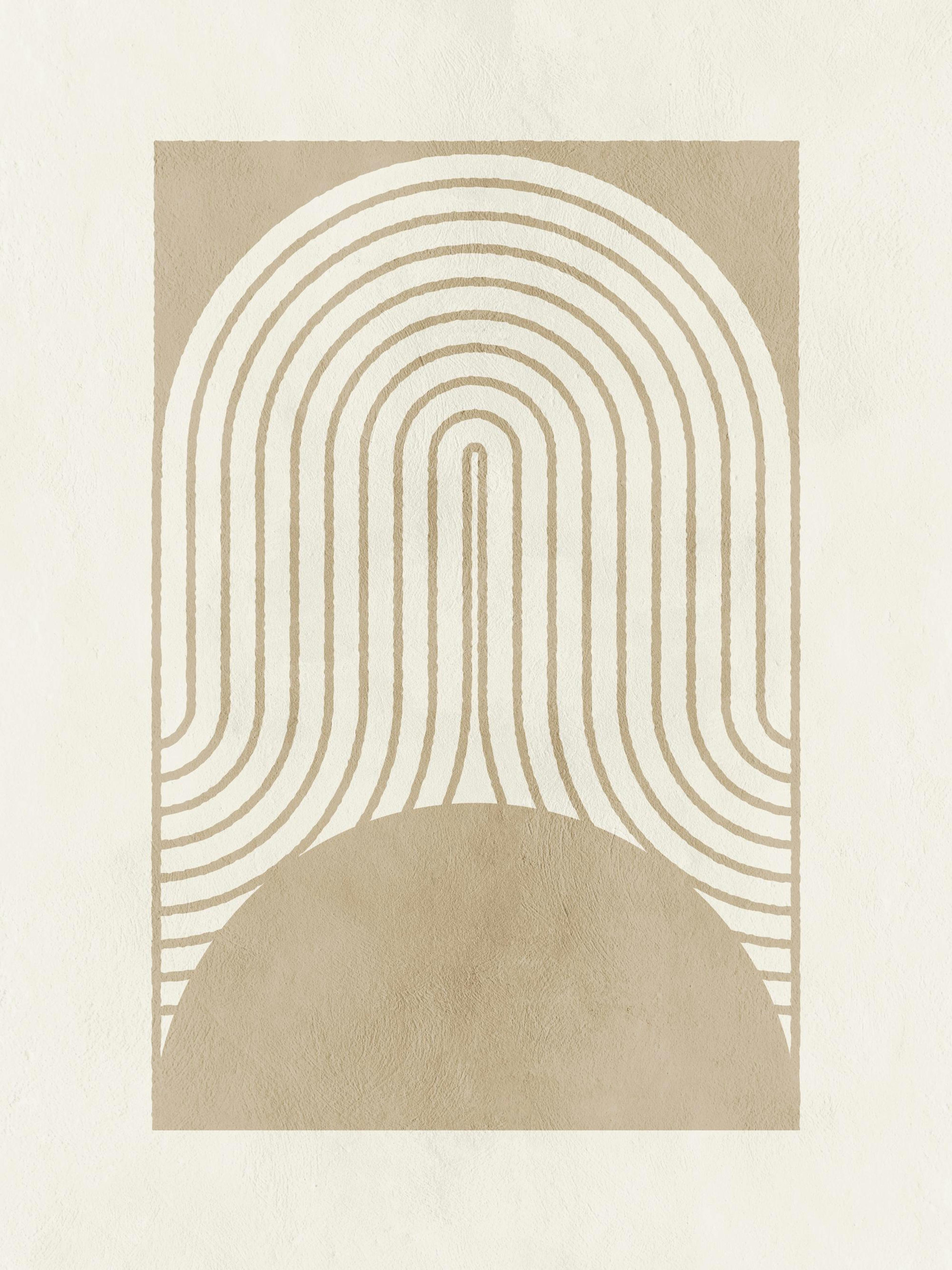 Graphic Shapes and Curves No2 Print