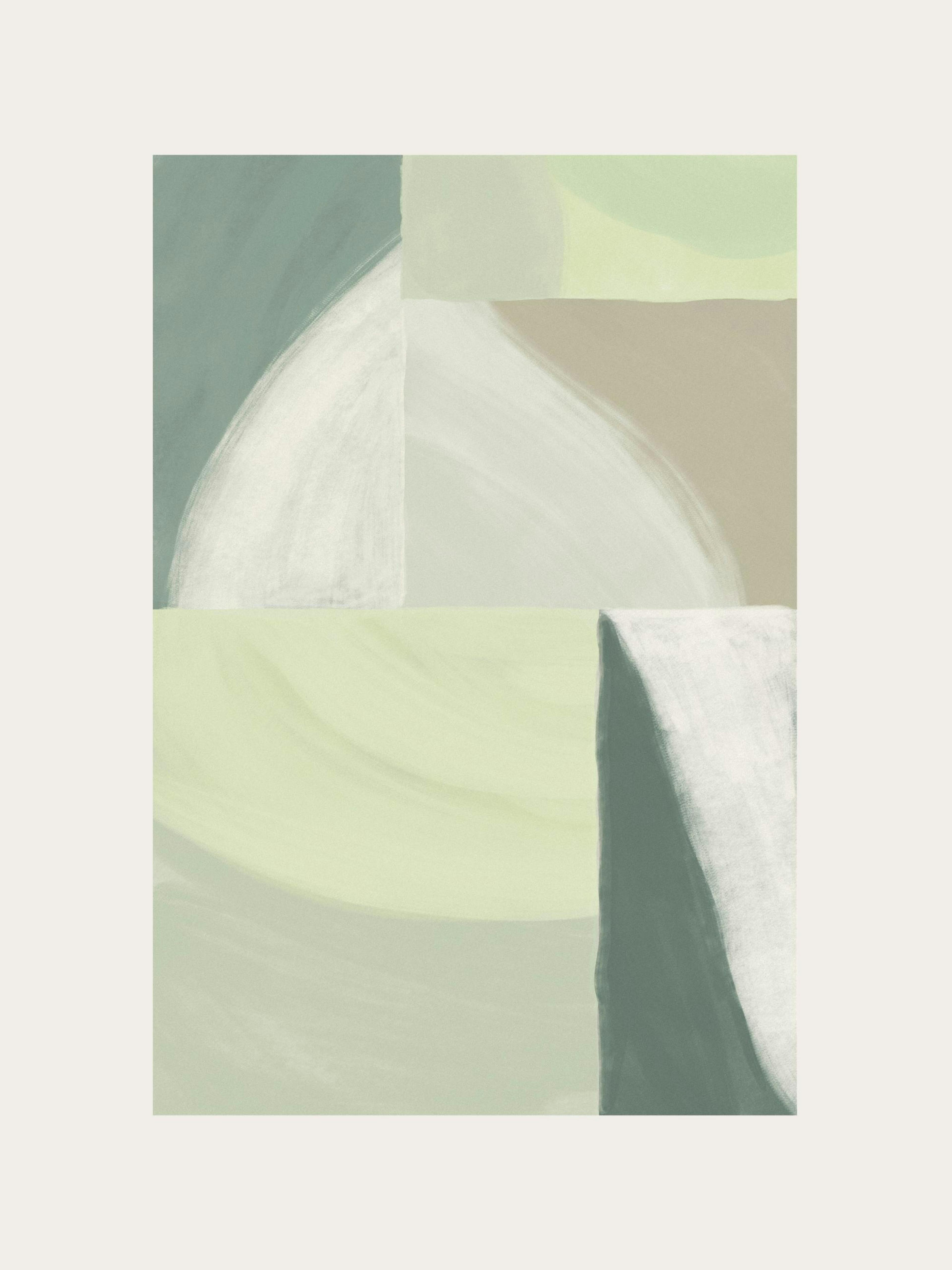 Green Color Blocks Print