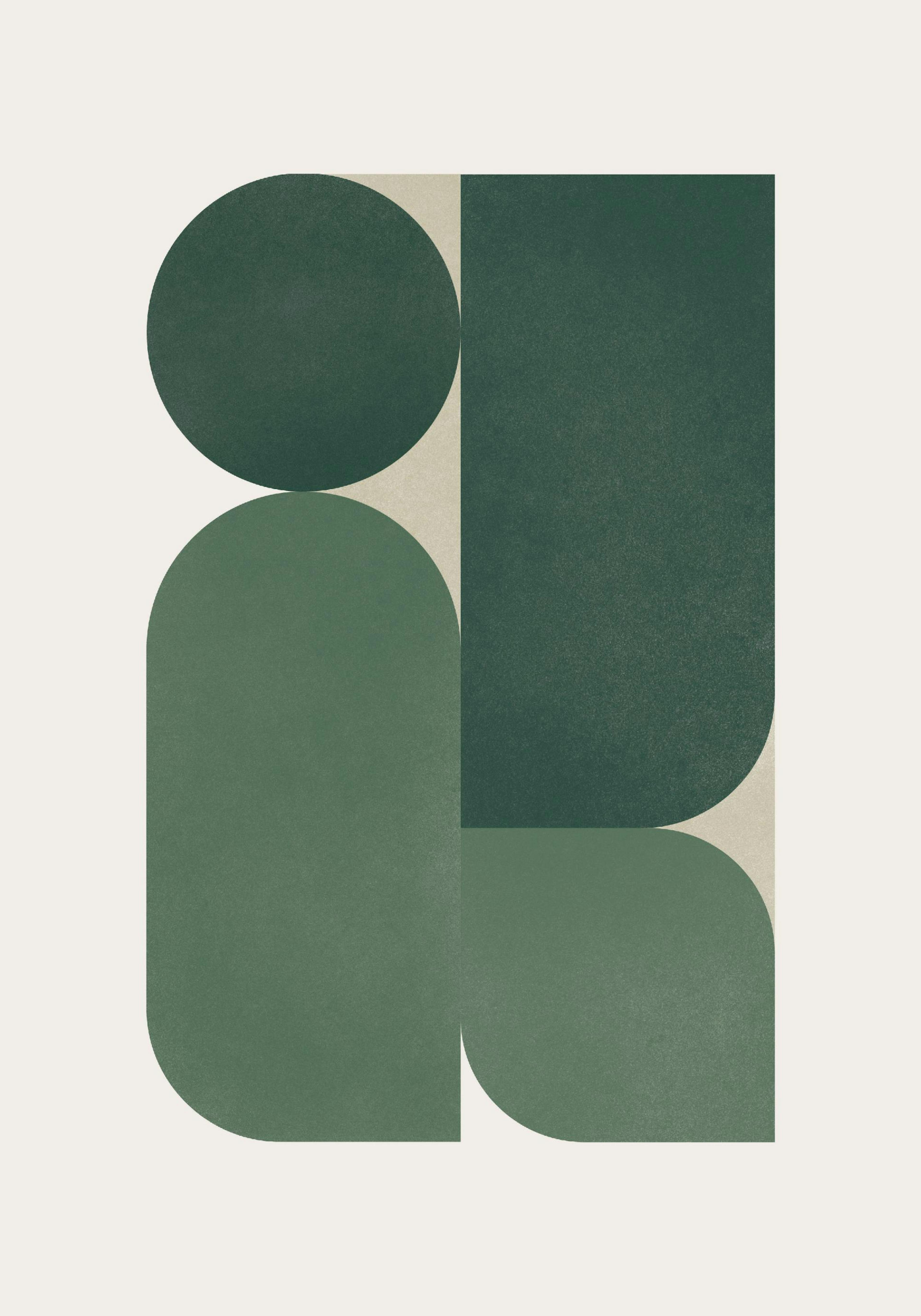 Green Graphic Shapes Affiche