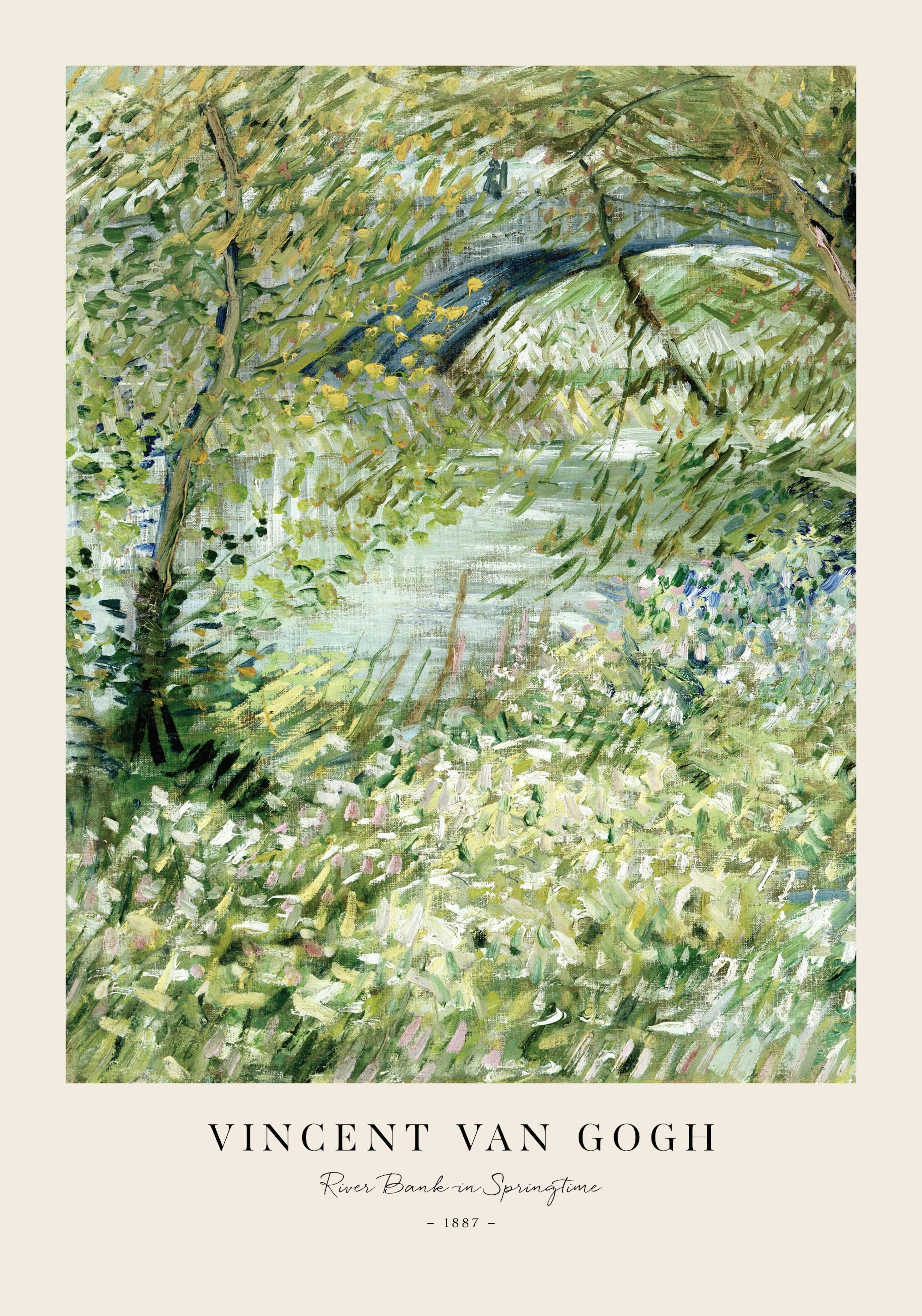 Van Gogh - River Bank in Springtime Poster 0