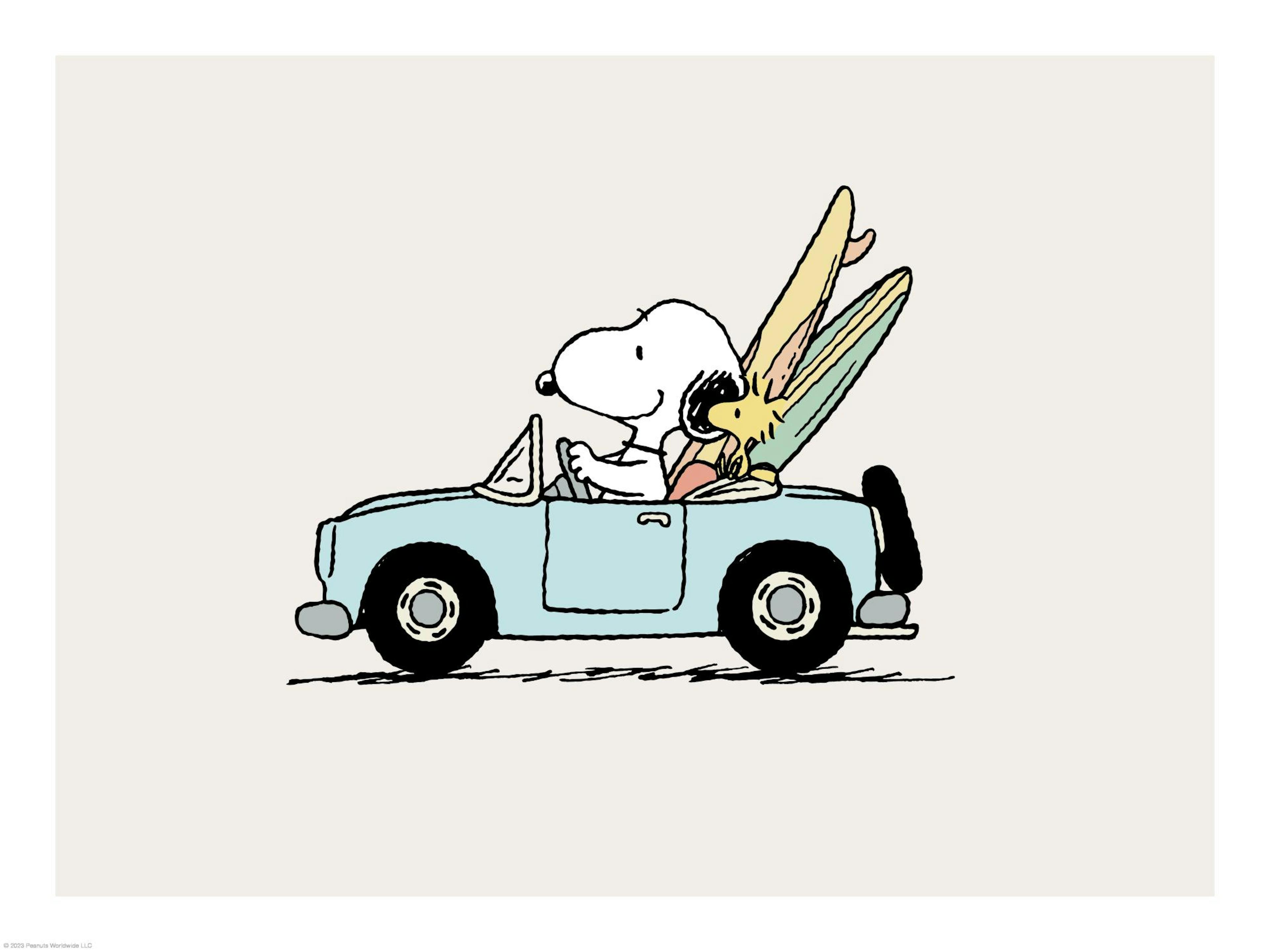 Snoopy Driving Print