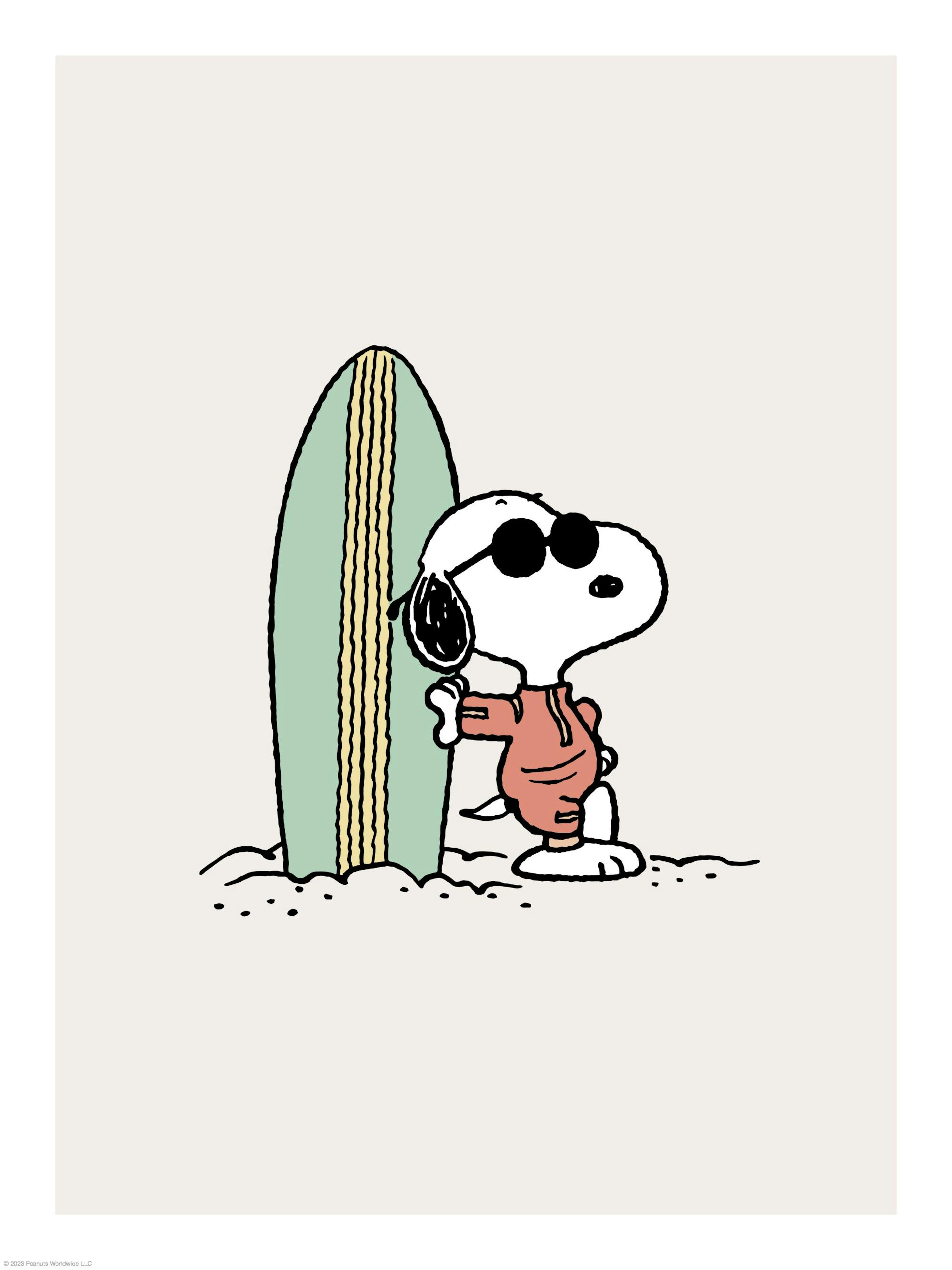 Snoopy Surfboard Poster
