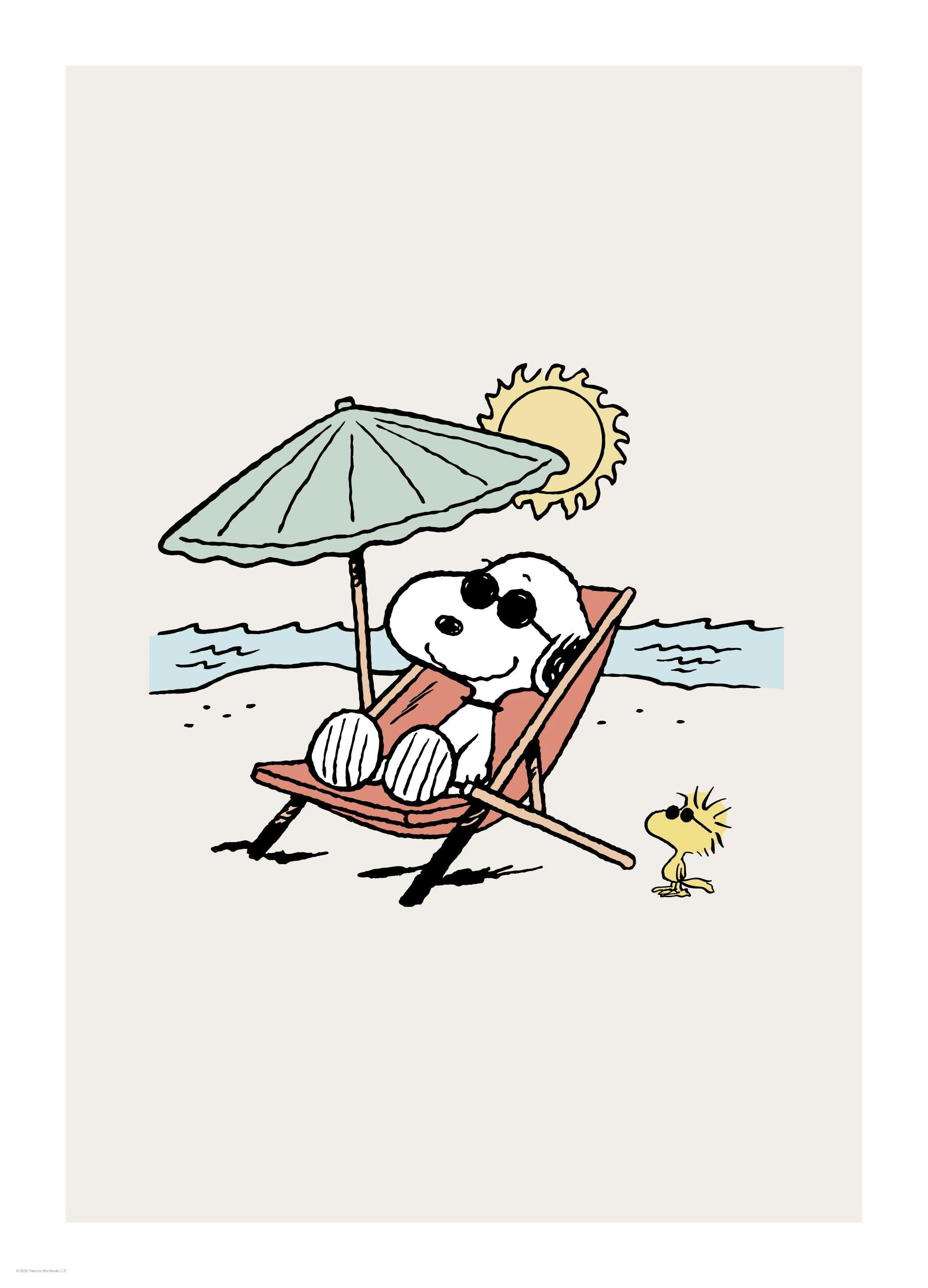 Snoopy on the Beach Poster (30x40 cm) - Snoopy