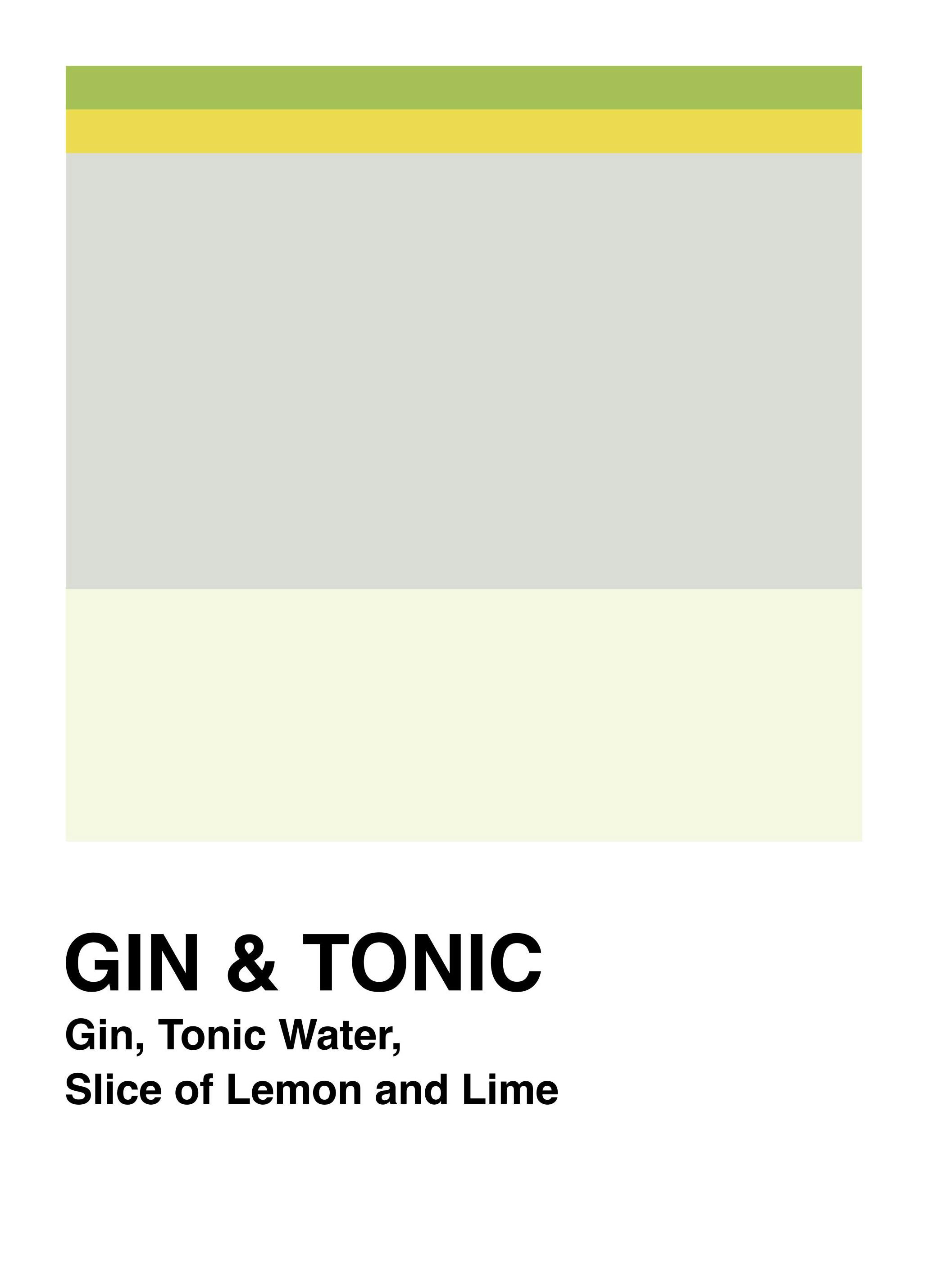 Graphic Gin & Tonic Poster (50x70 cm)- Poster di Vini & Cocktail