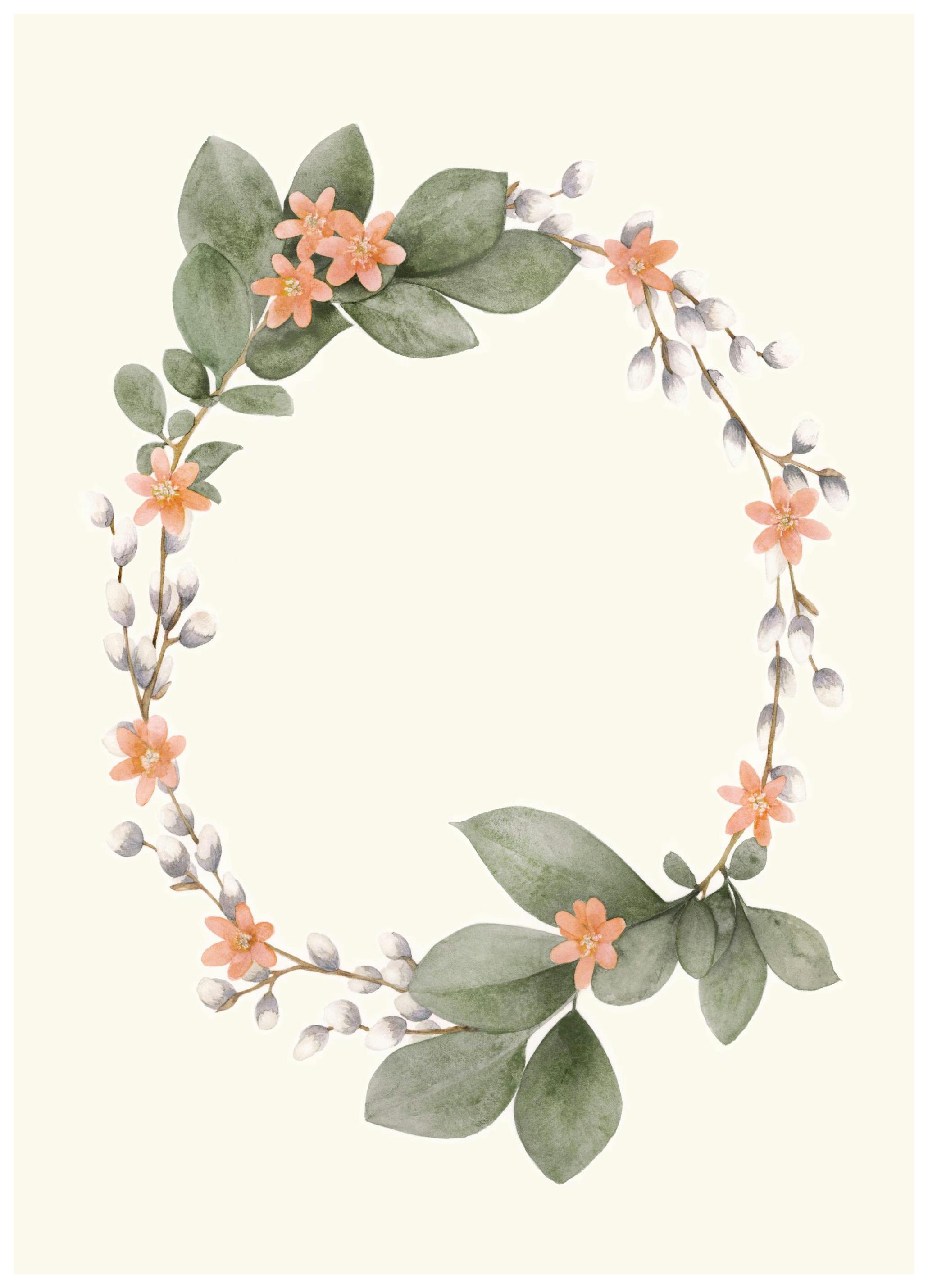 Watercolor Wreath Plakat (50x70 cm)