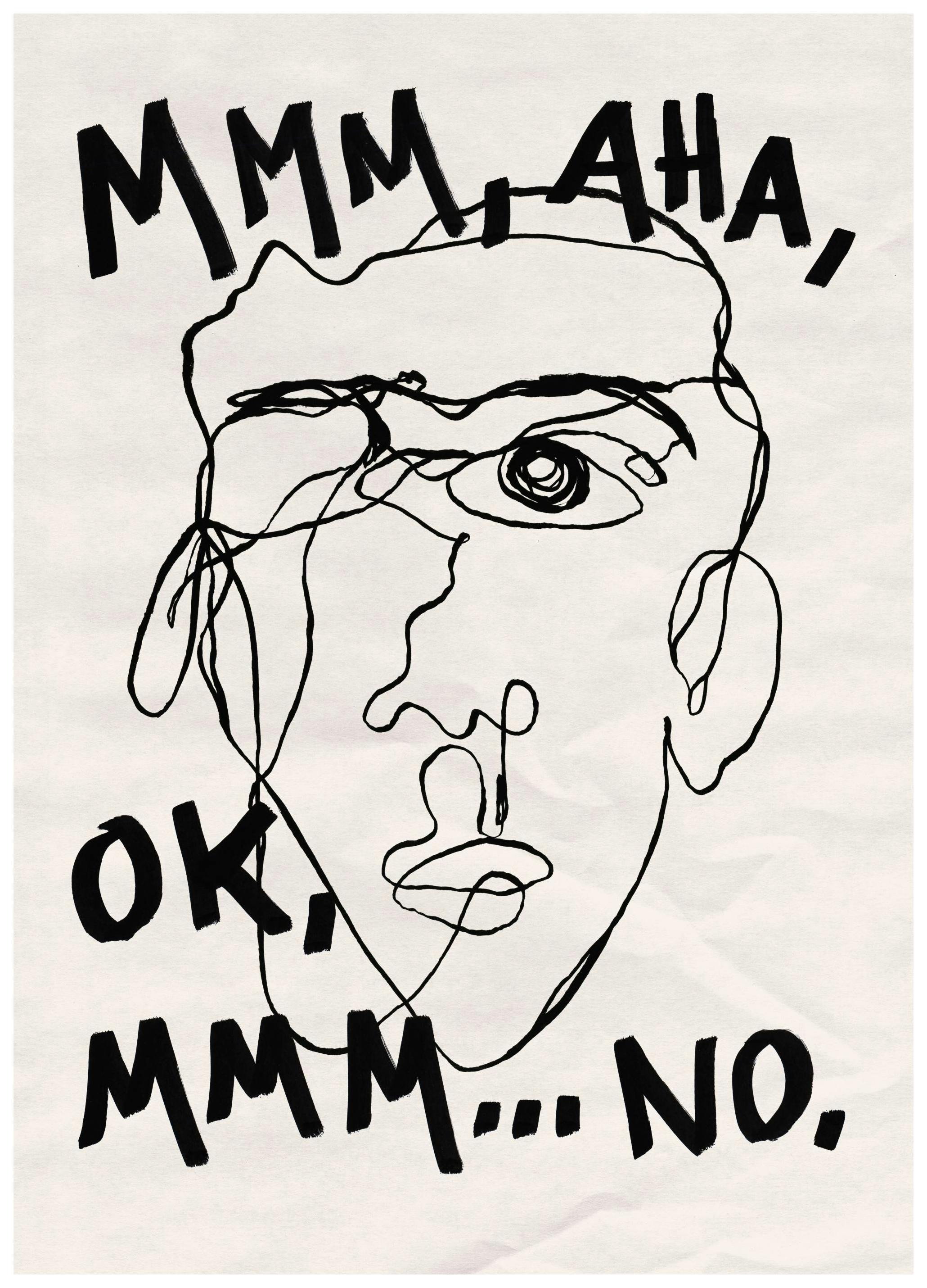 Portrait Sketch No1 Affiche (70x100 cm) - Affiches line art