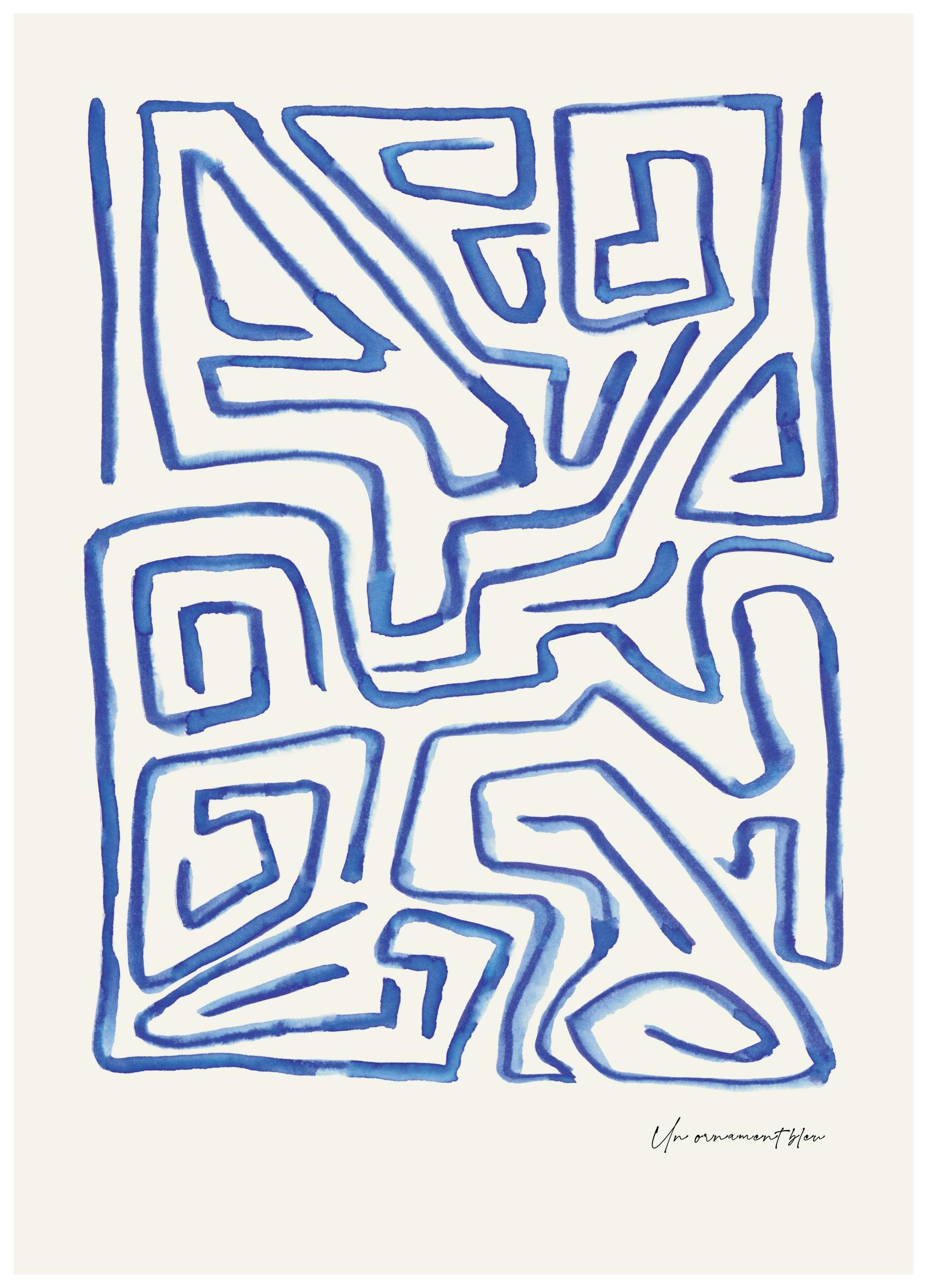 Un Ornament Bleu Print (30x40 cm)