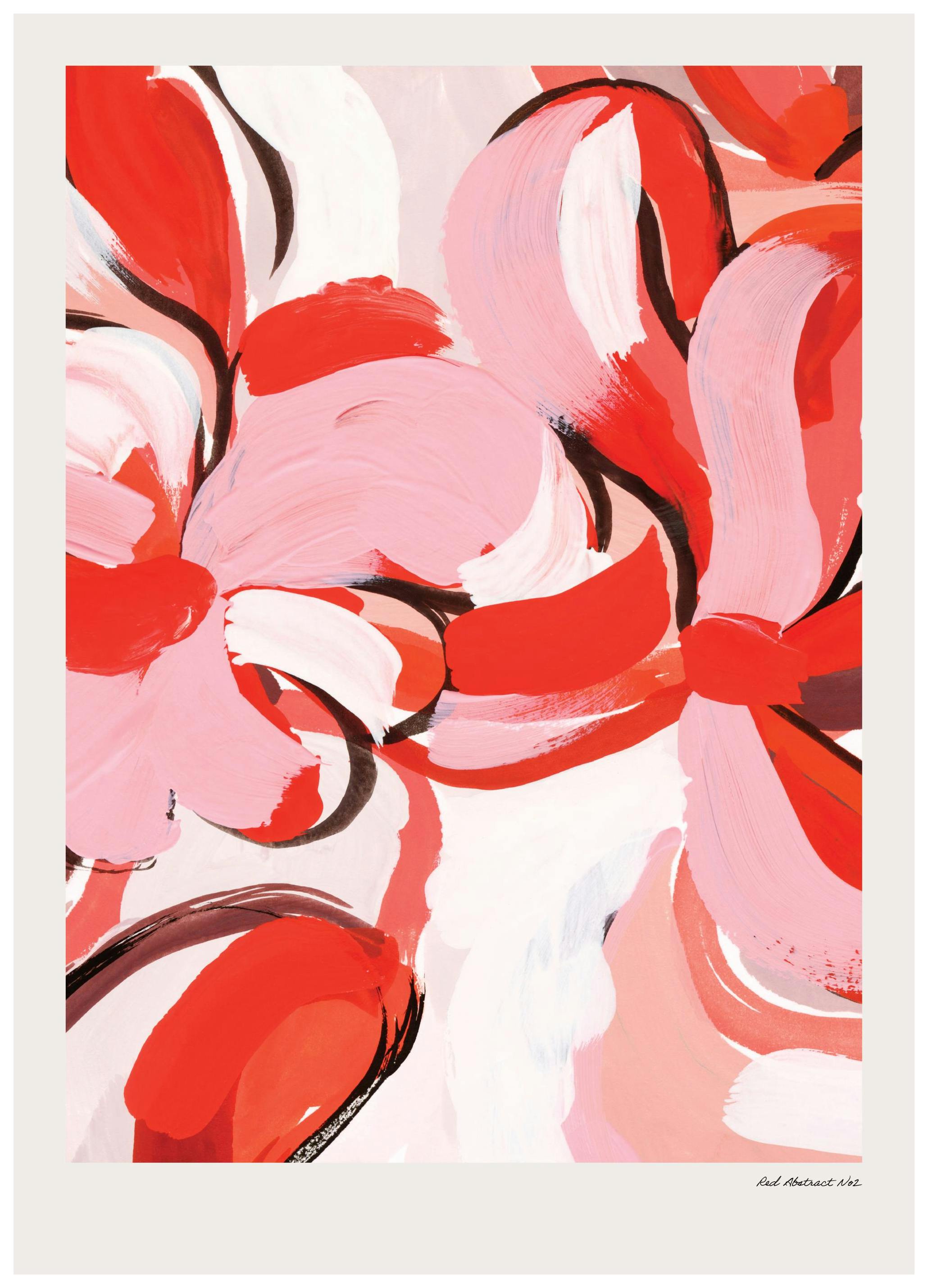 Red Abstract No2 Poster (30x40 cm) - Schilderijen