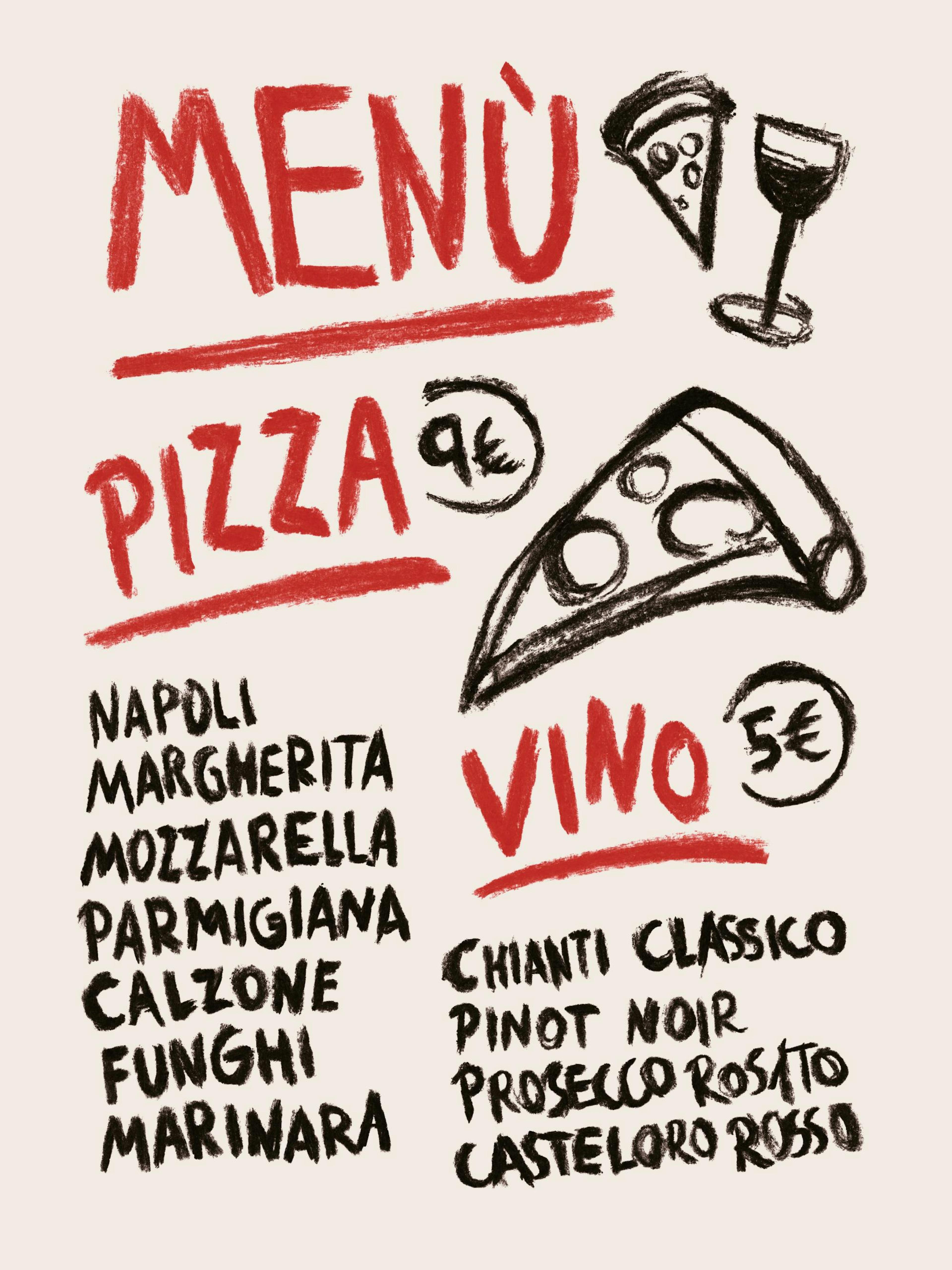 Pizza Vino Menu Poster 0