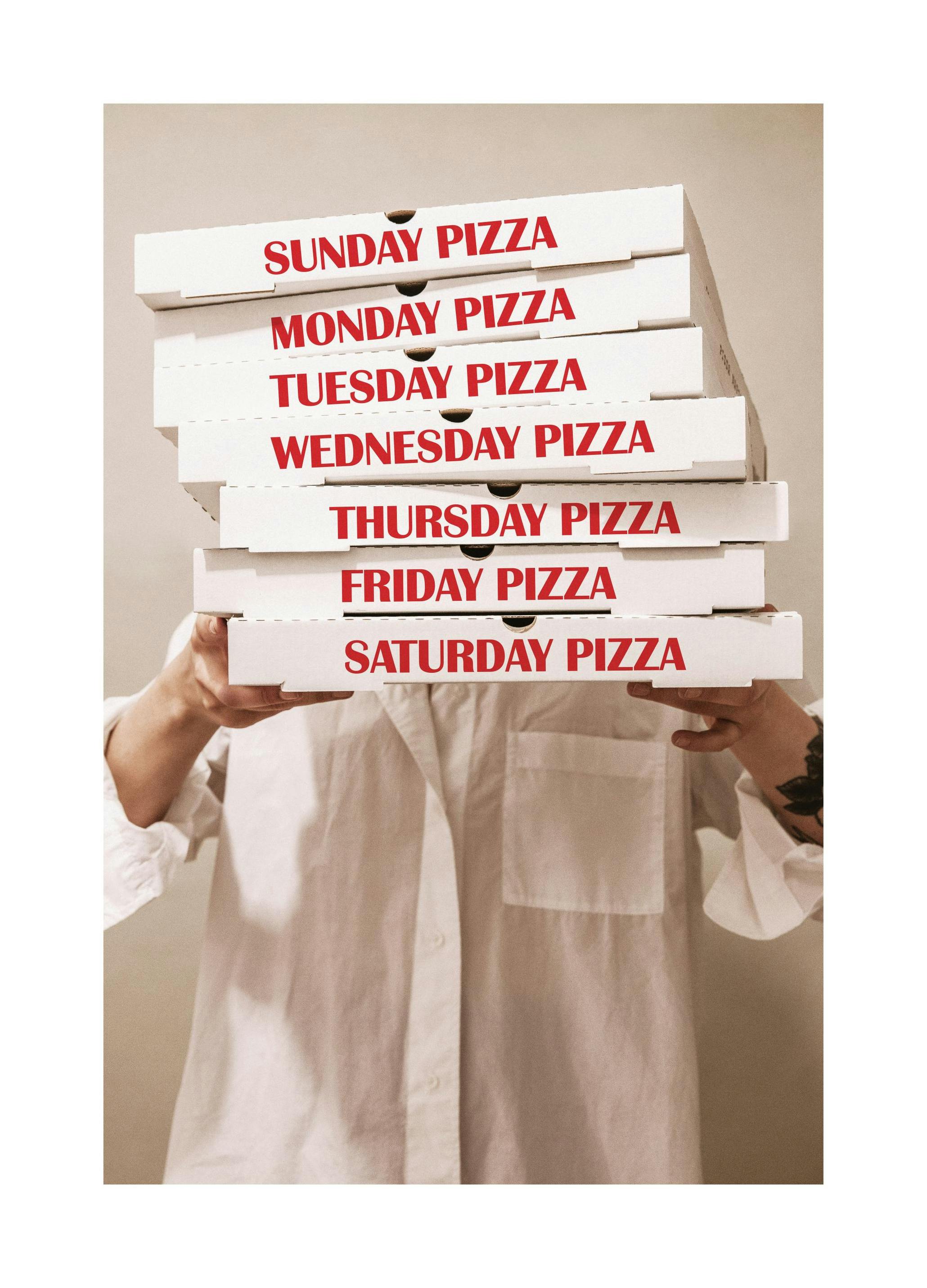 Pizza All Week Poster (30x40 cm)- Arte e quadros do cozinha