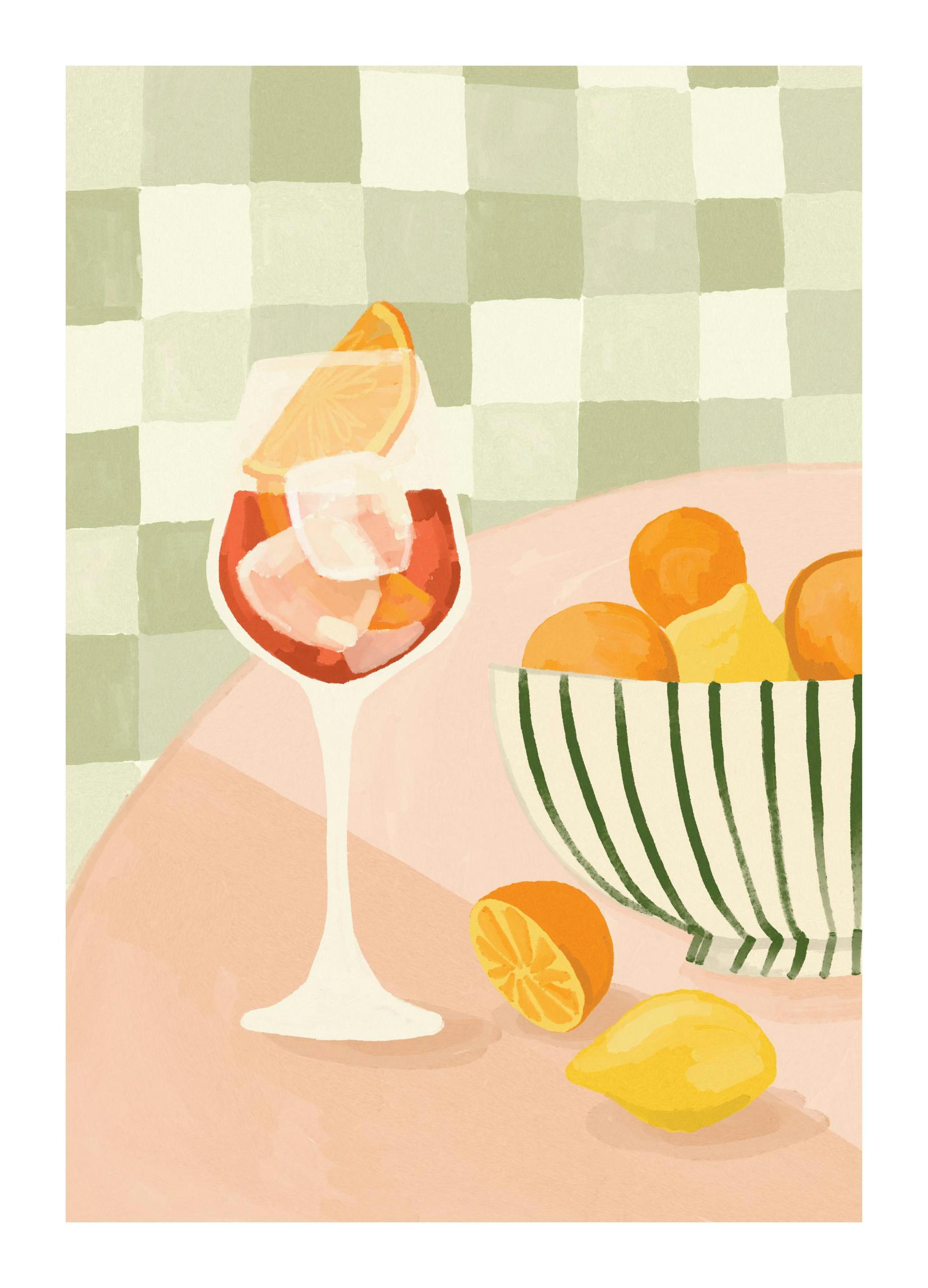 Citrus and Drinks Poster (21x30 cm) - Schilderijen