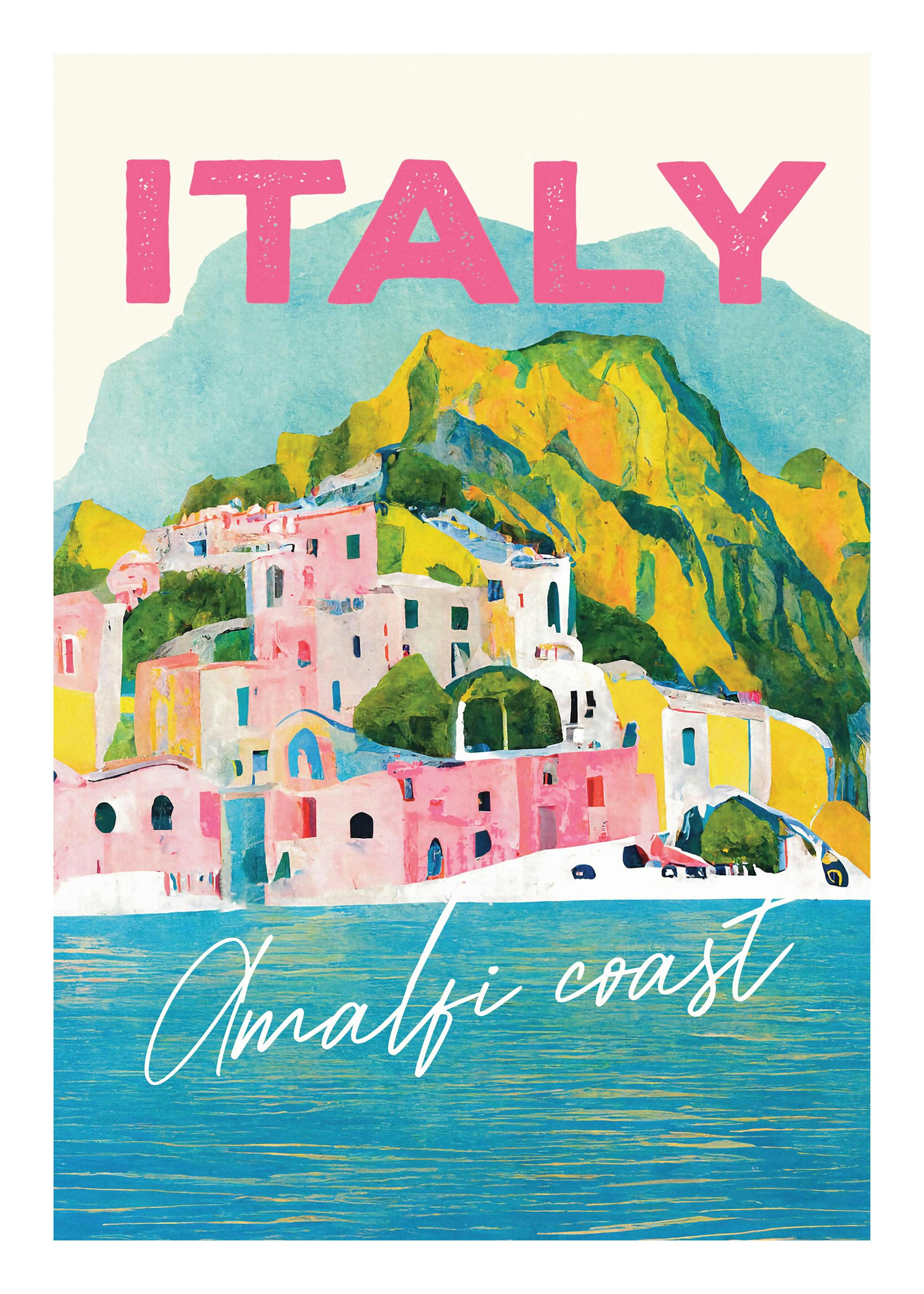 SipCircle - Italy Amalfi Pastel Coast Poster 0