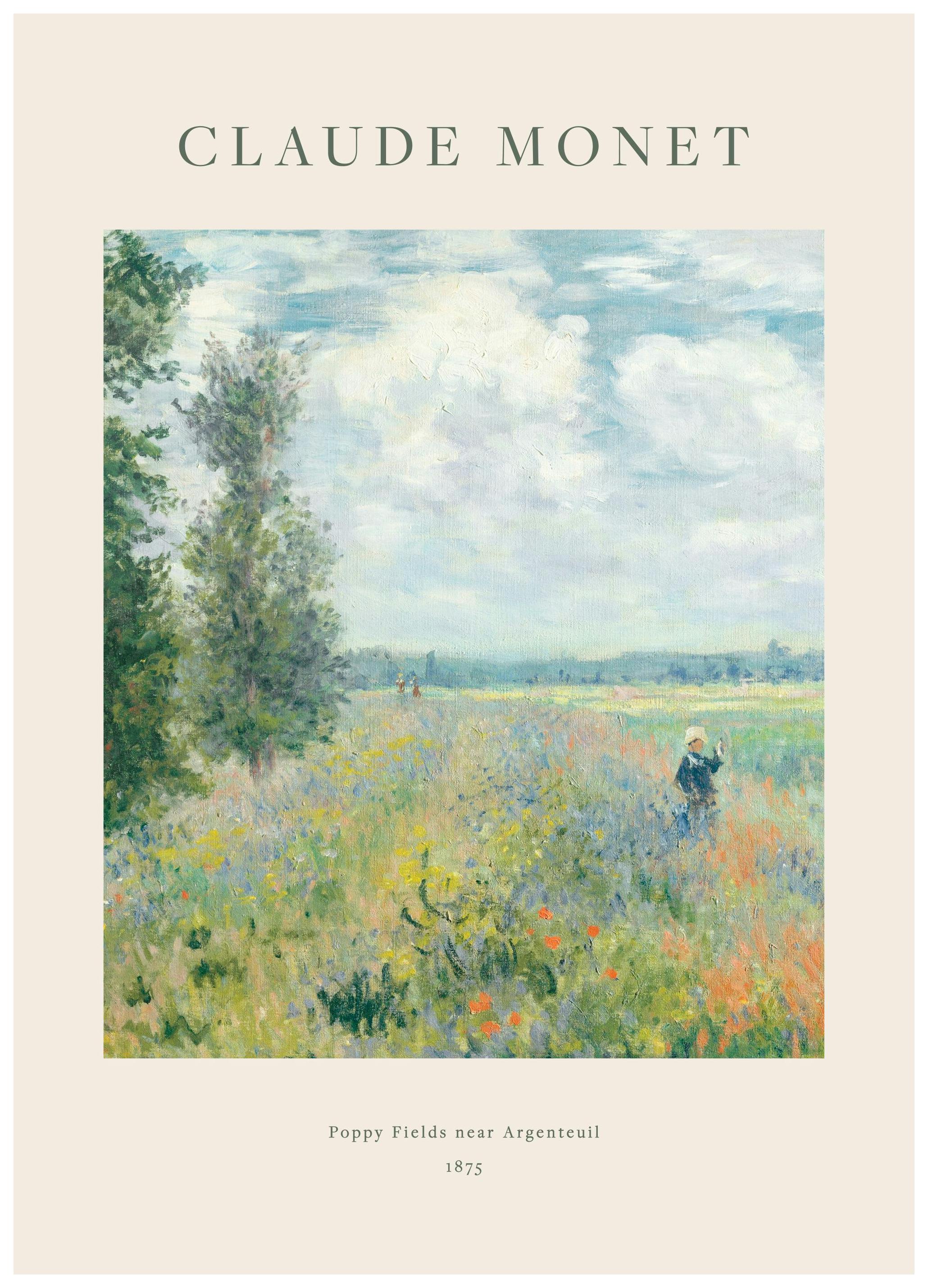 Prints - Monet - Poppy Fields near Argenteuil Print (21x30 cm) - Monet Prints