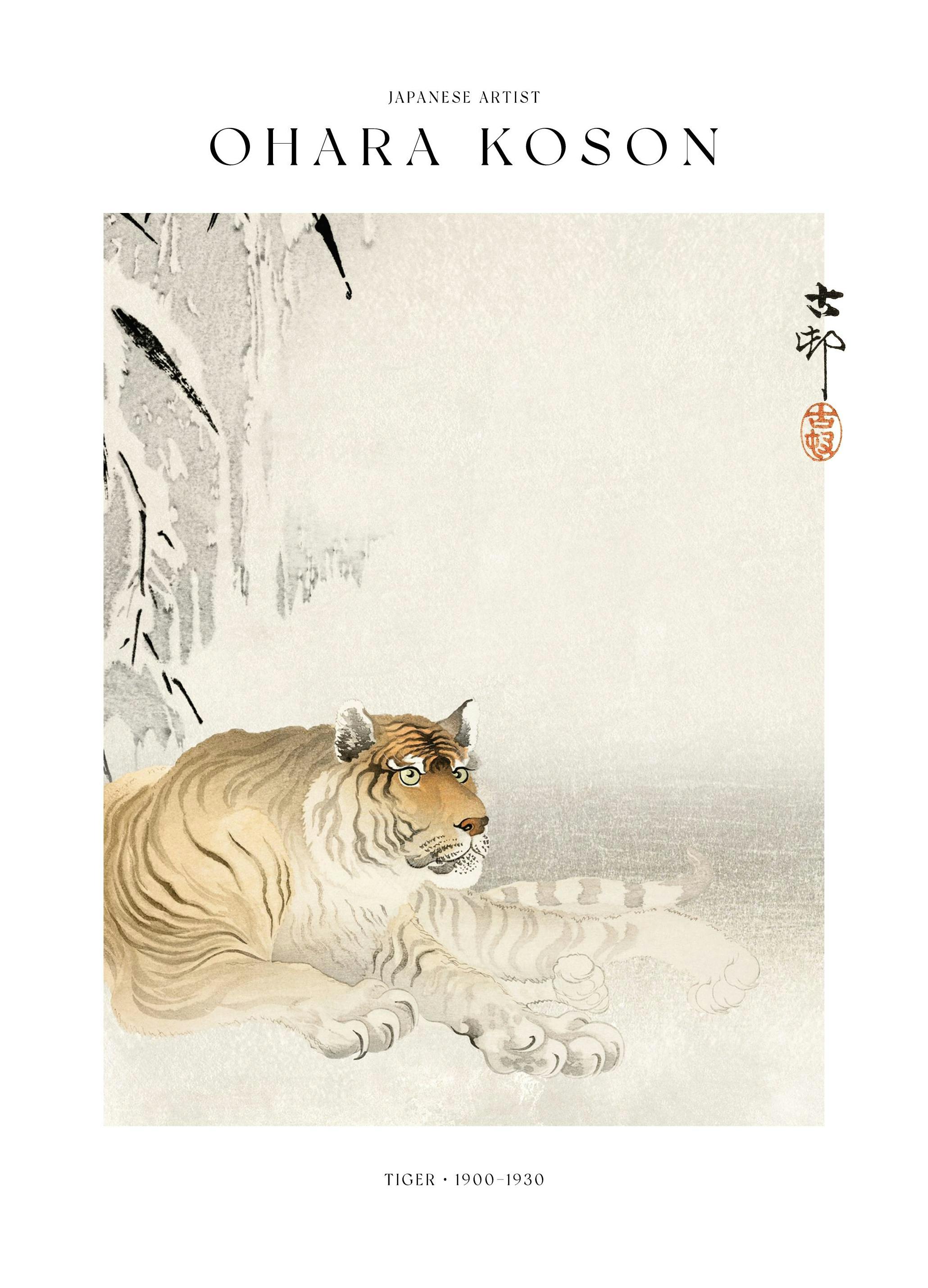 Prints - Ohara Koson - Tiger Print (50x70 cm) - Paintings by famous painters