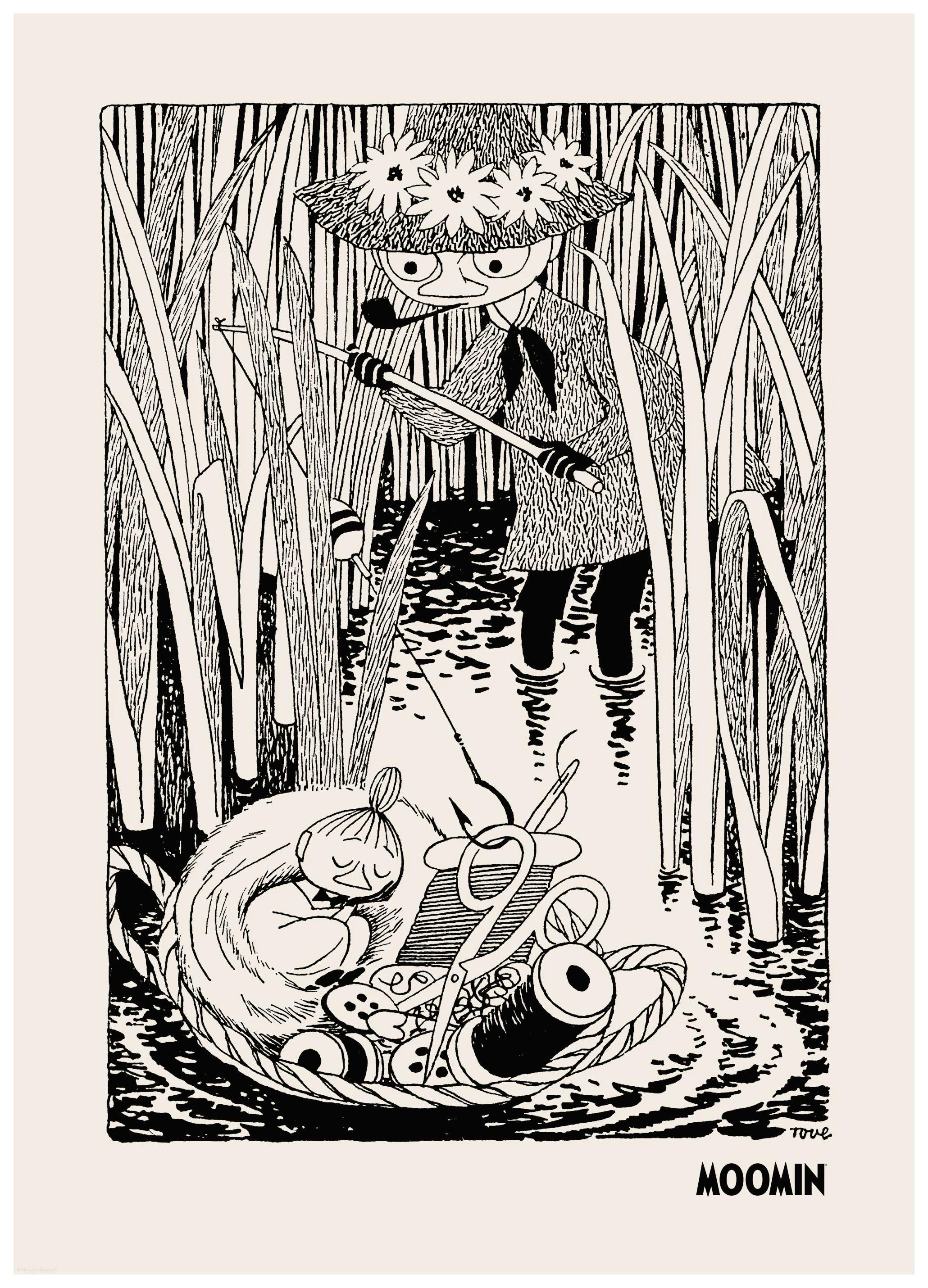 Prints - Moomin - Snufkin Fishing Print (30x40 cm) - Moomin illustrations