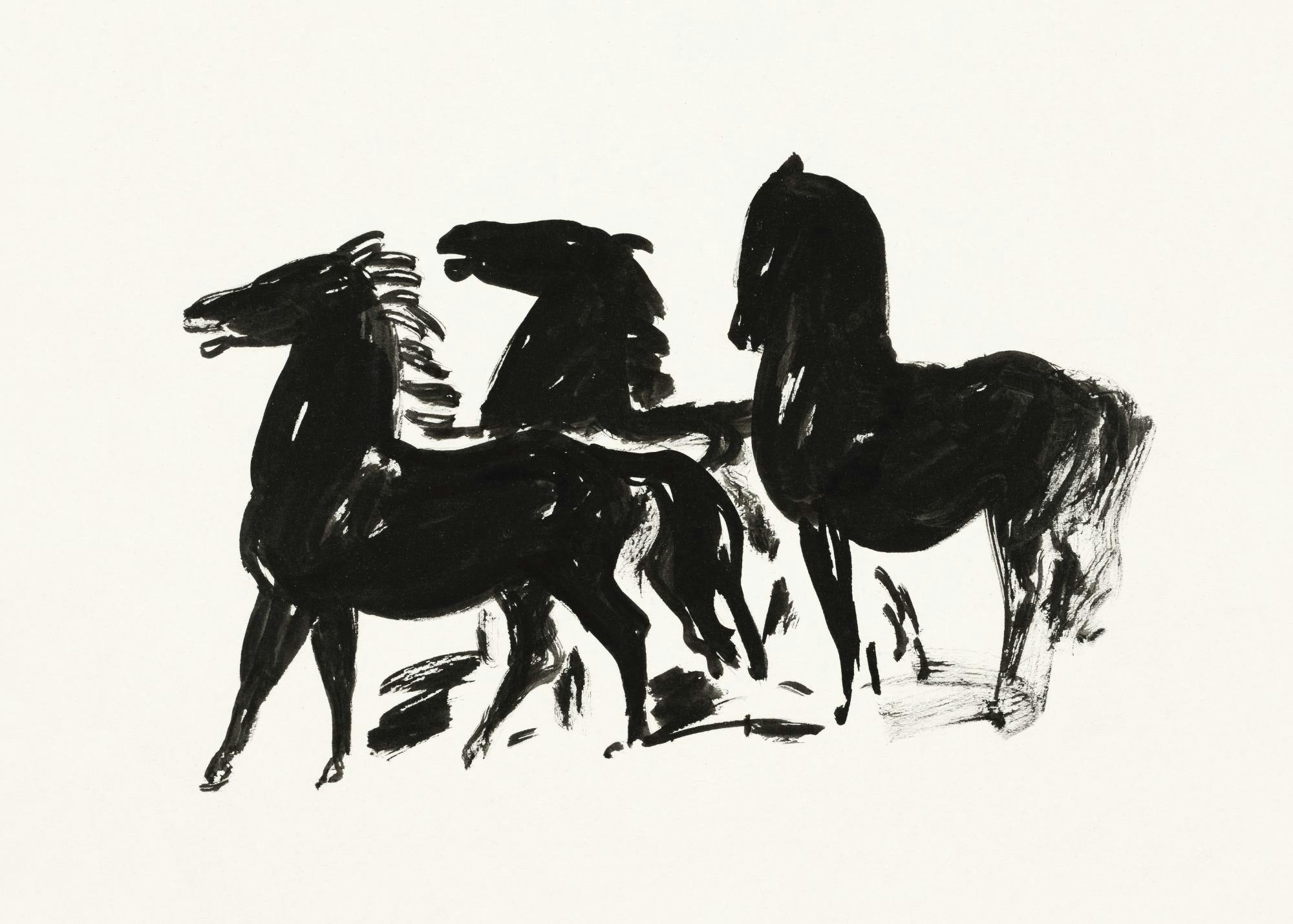 Leo Gestel - Three Black Horses Poster 0