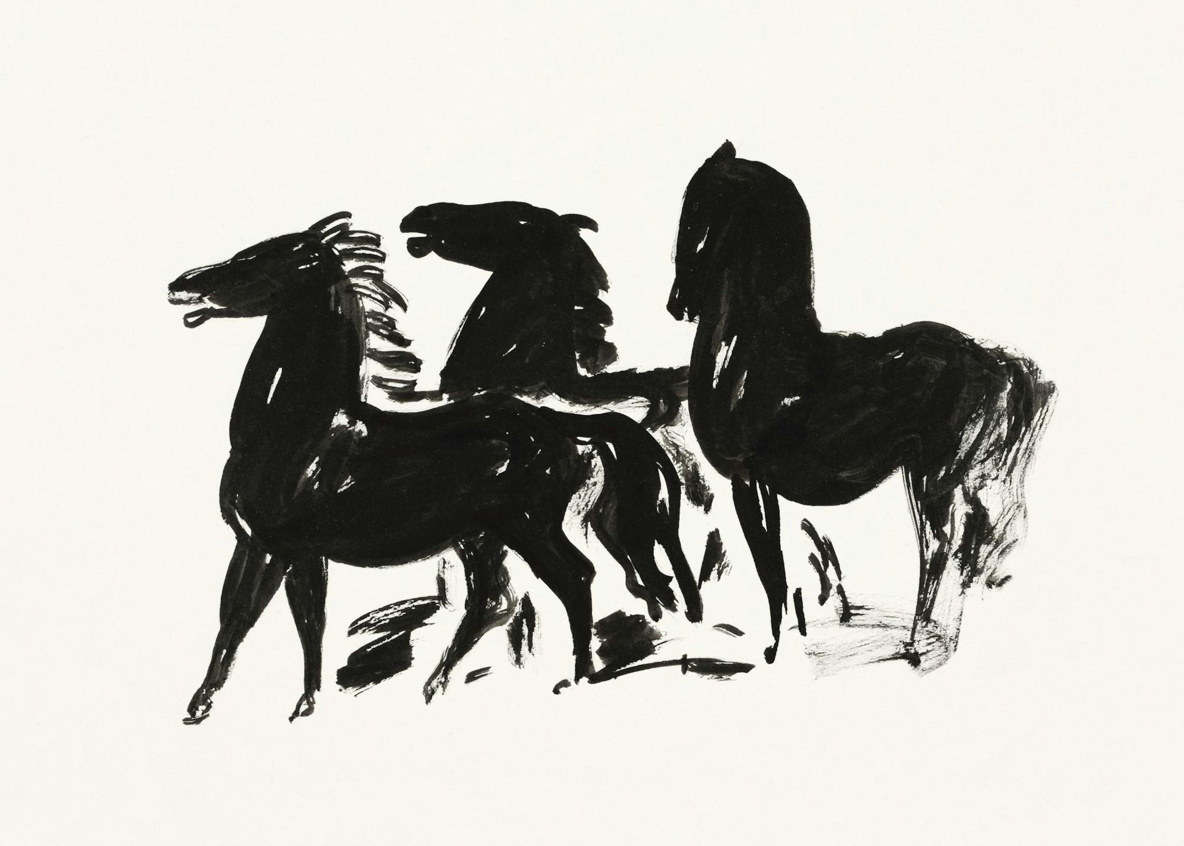 Leo Gestel - Three Black Horses Poster 0