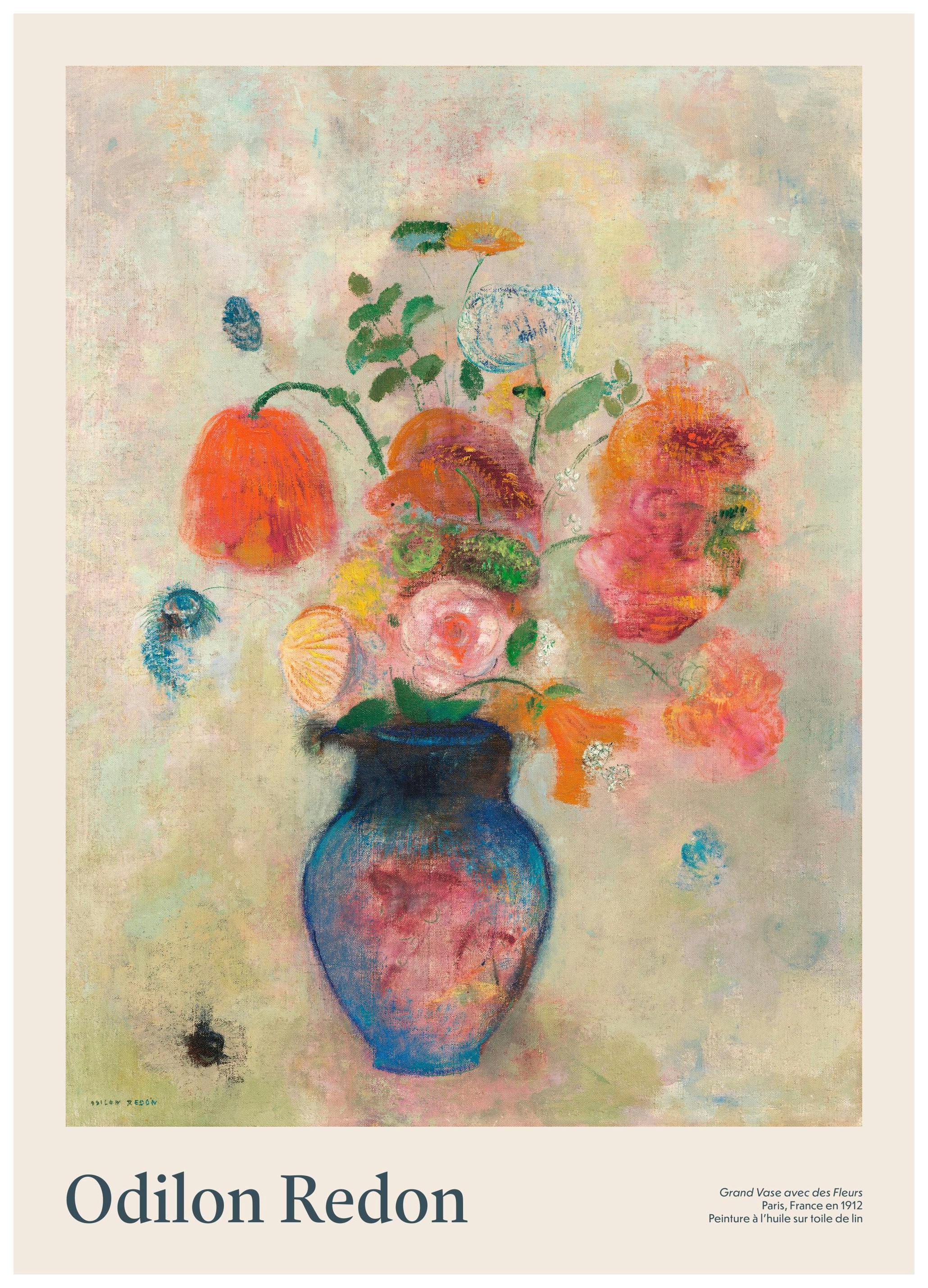 Odilon Redon - Large Vase with Flowers Print (50x70 cm)