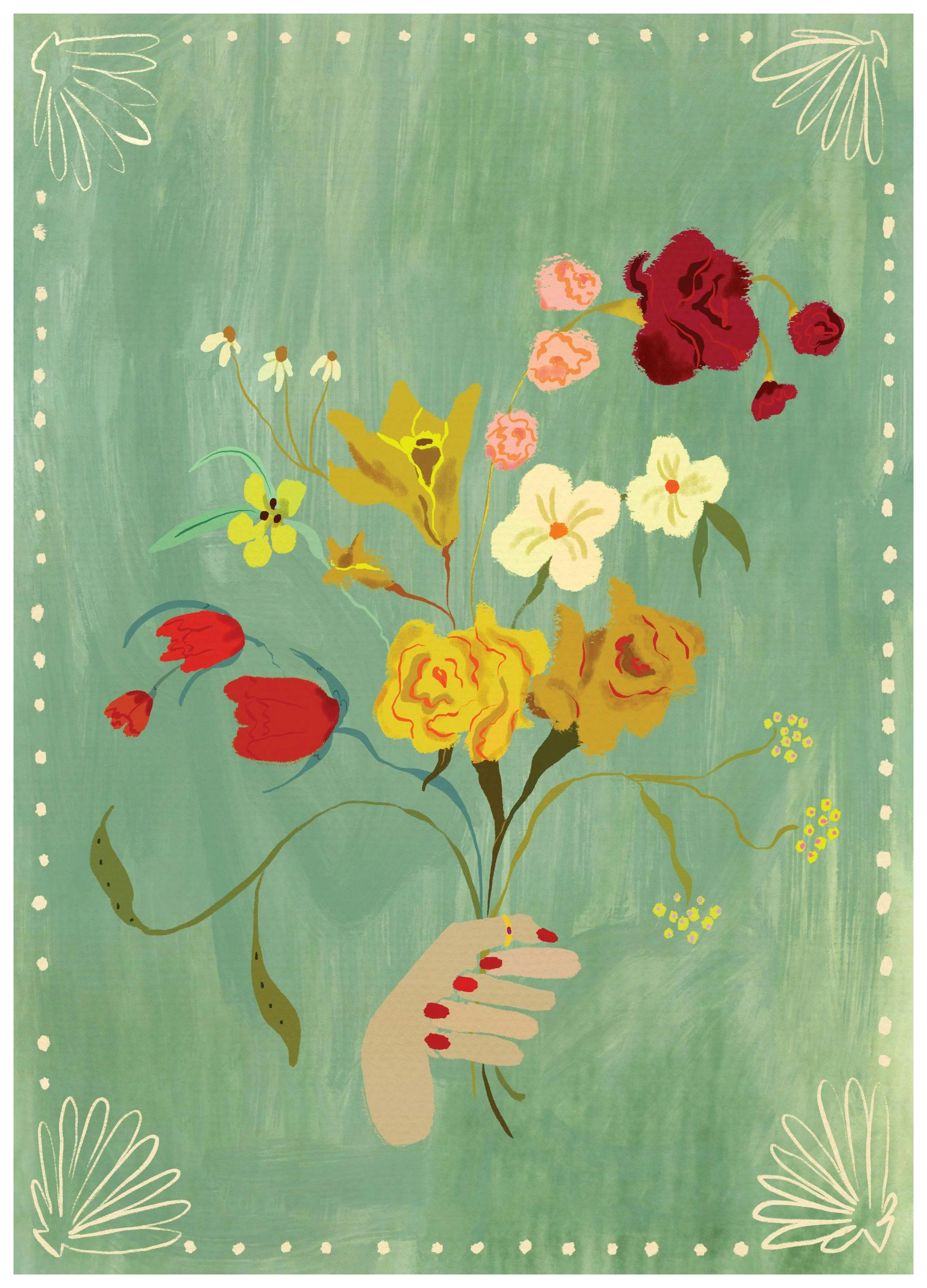 Bouquet of Wildflowers Print (30x40 cm)
