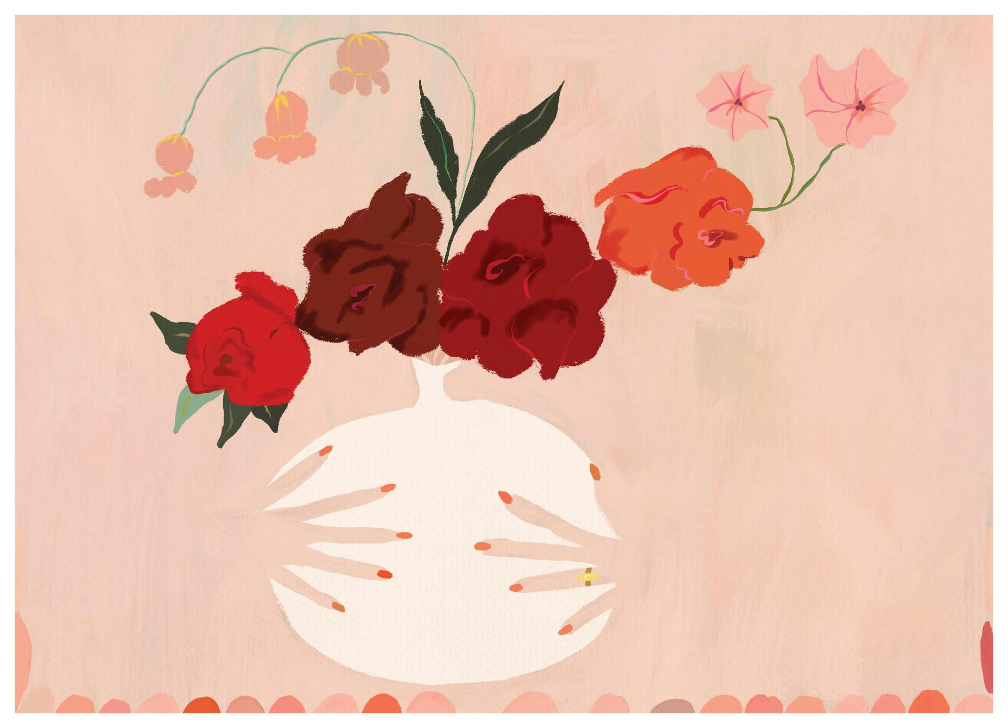 Vase of Roses Print (50x70 cm)