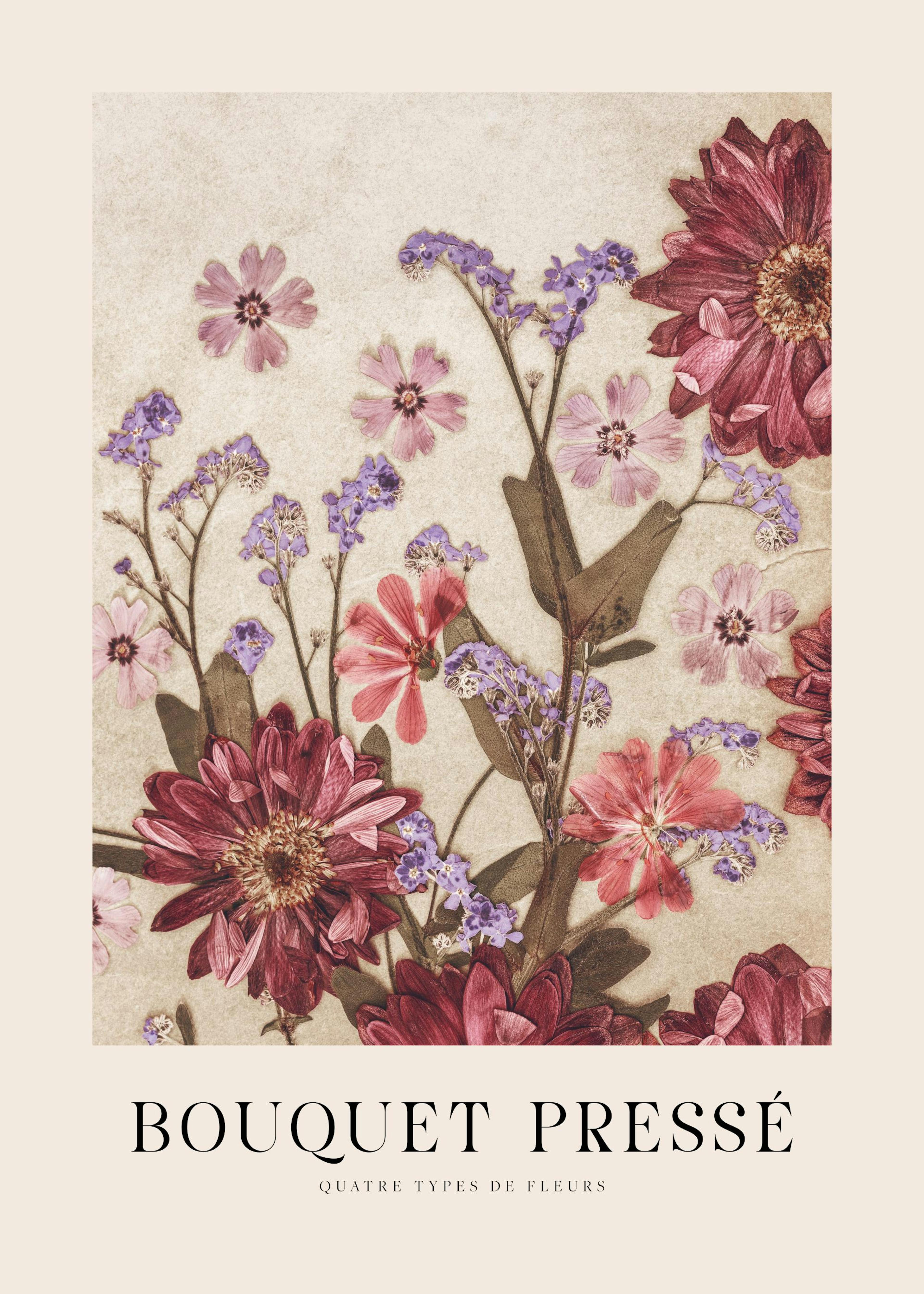 Vintage Pressed Bouquet Plakat 0