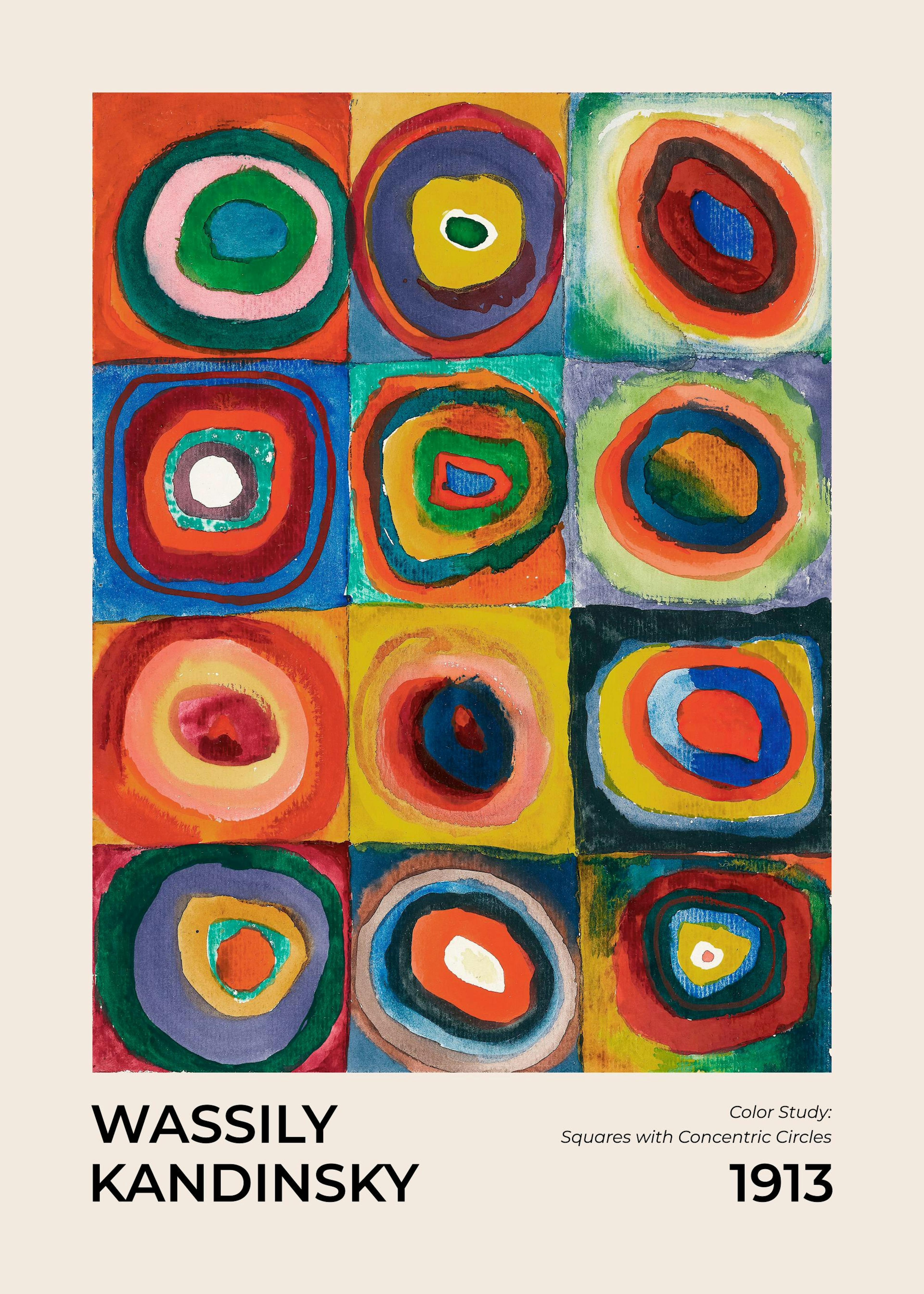 Kandinsky - Squares with Concentric Circles Print 0