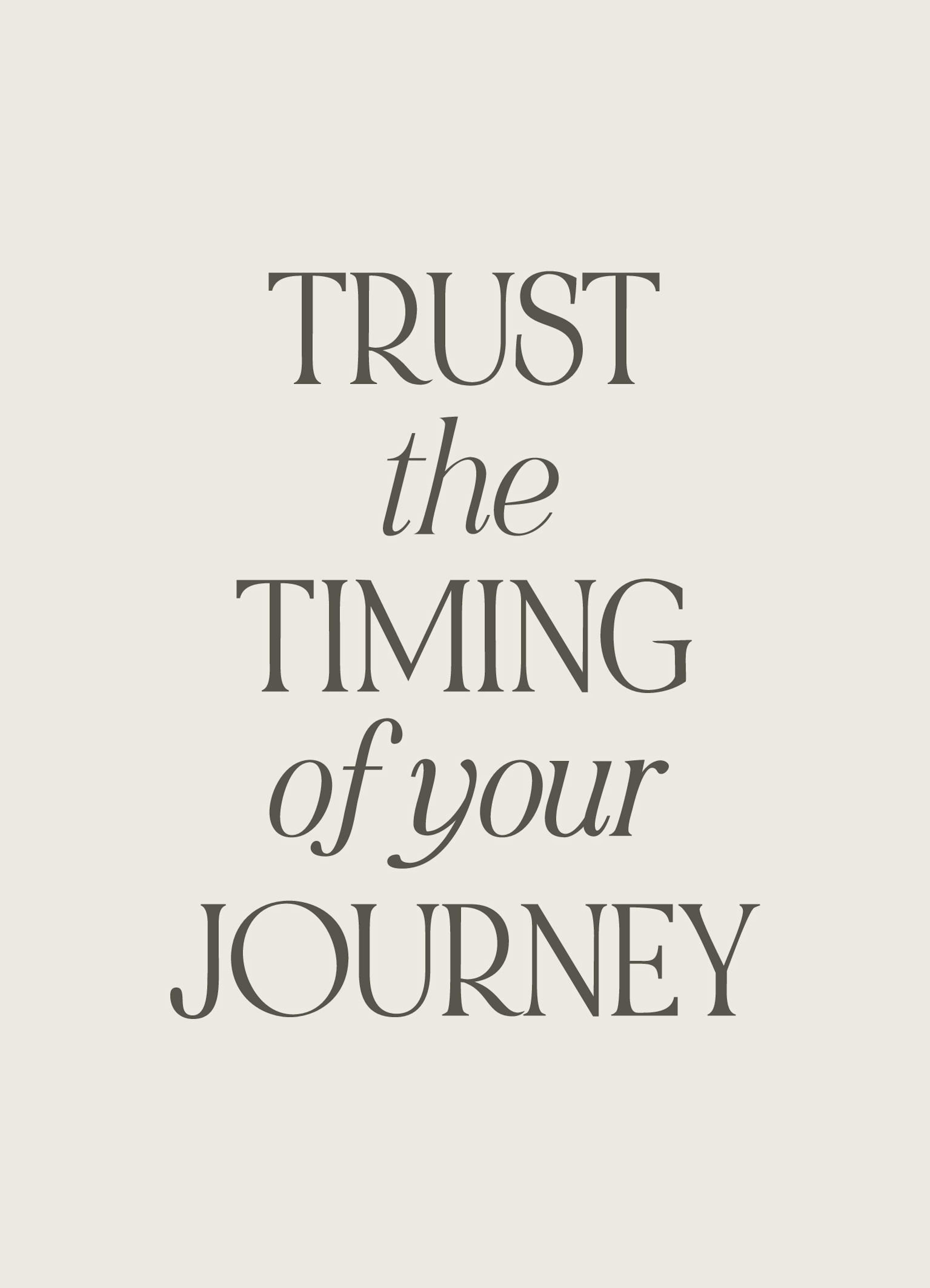 Trust the Timing Affiche