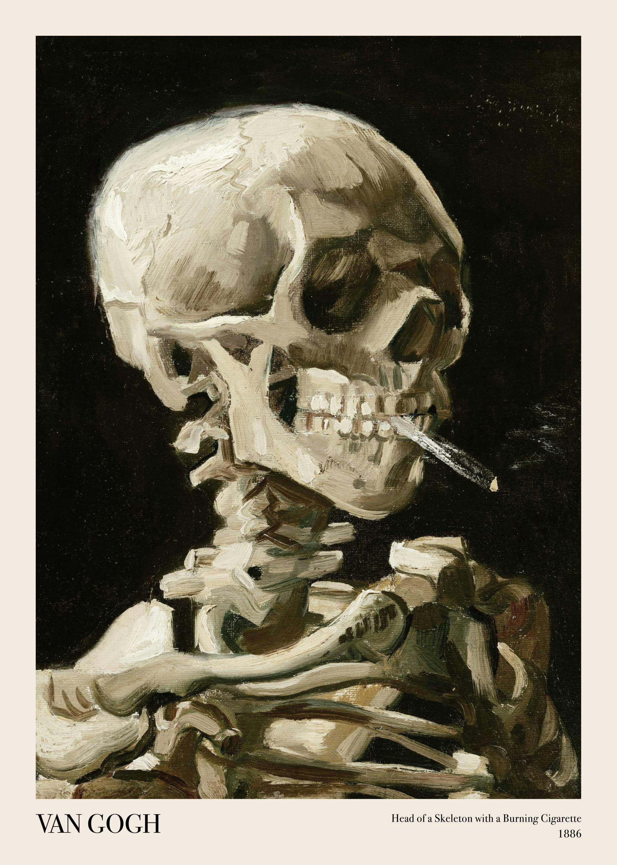 Van Gogh - Head of a Skeleton With a Burning Cigarette Print 0