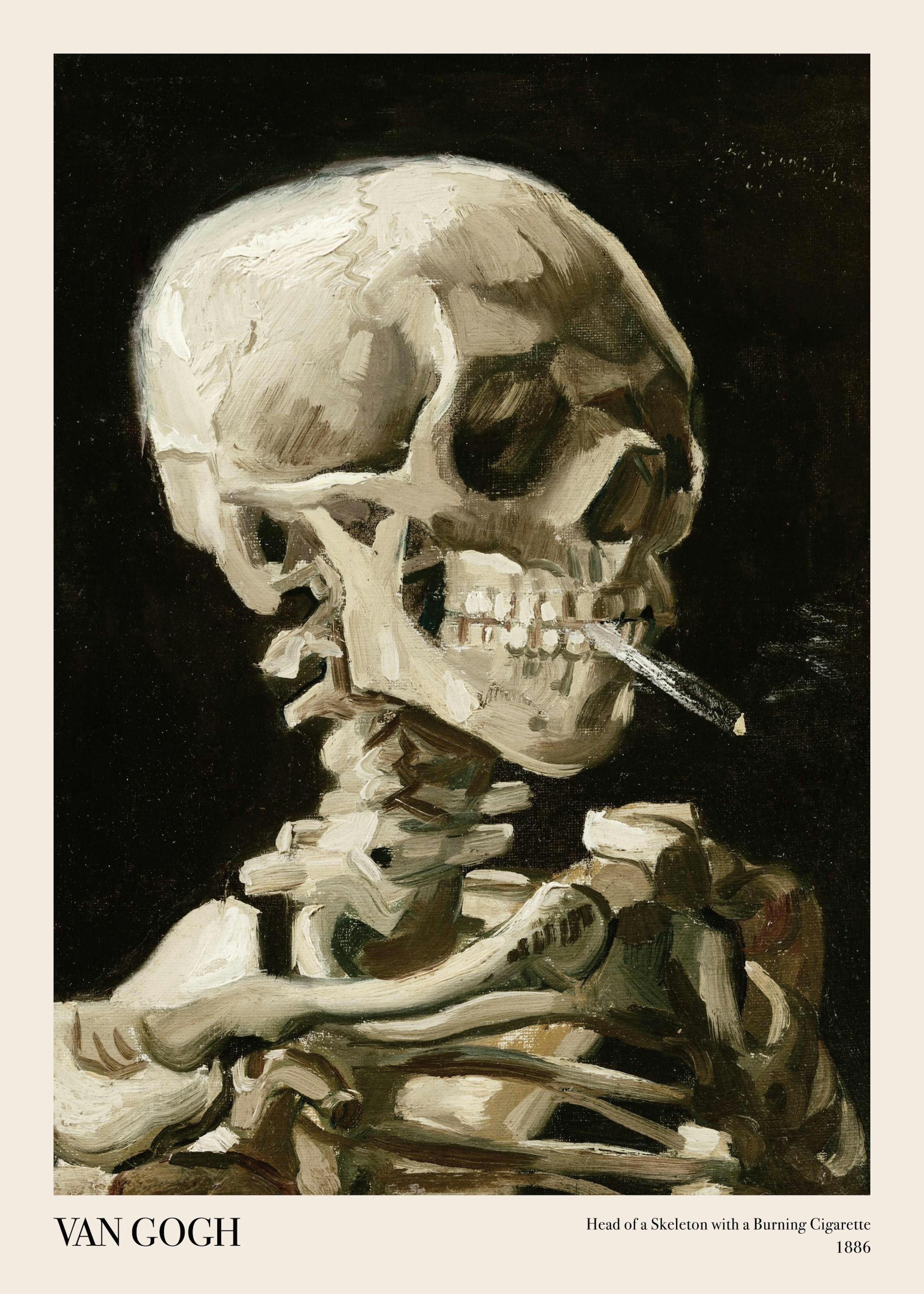Van Gogh - Head of a Skeleton With a Burning Cigarette Print 0
