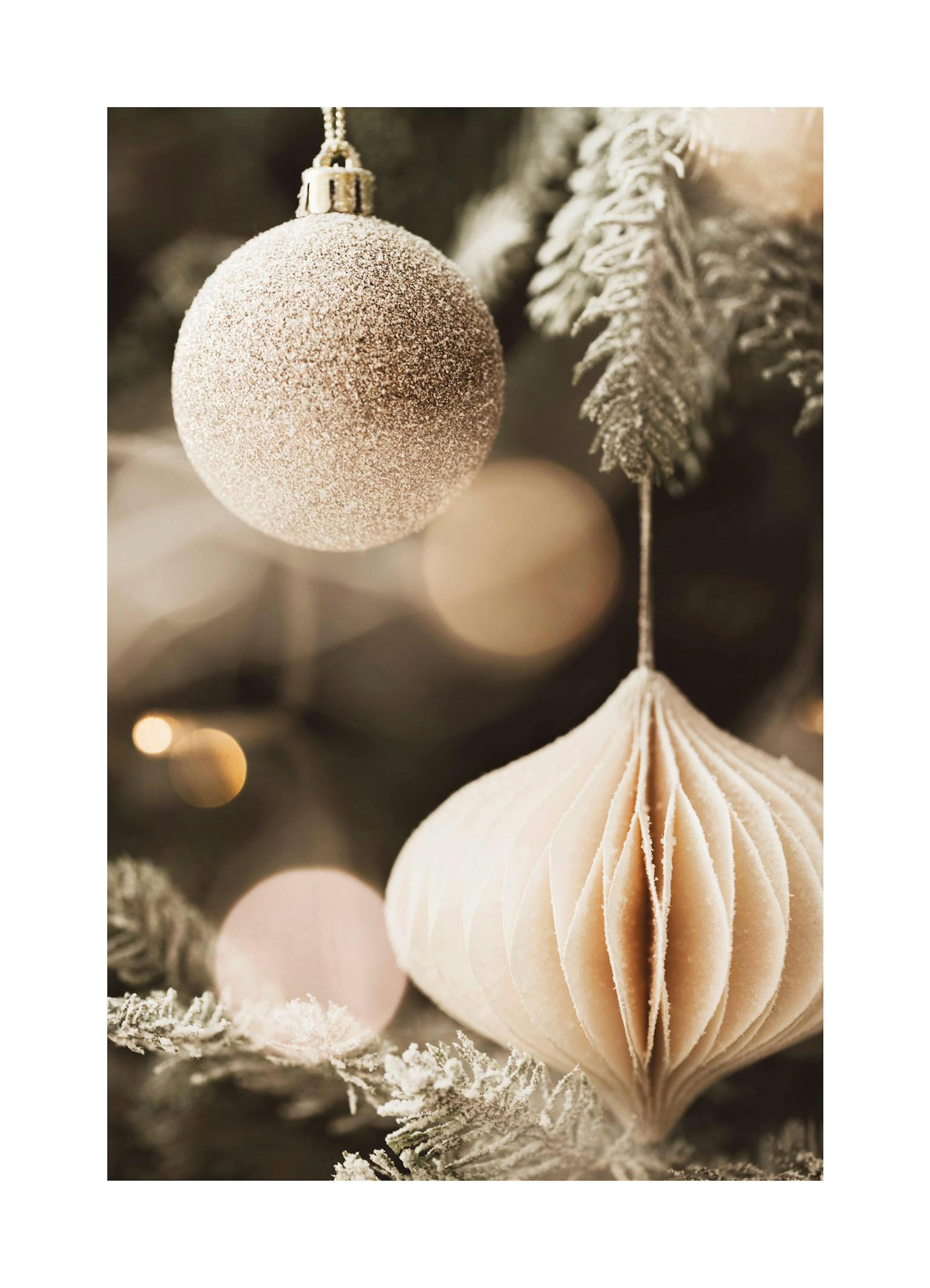 White Ornaments Print